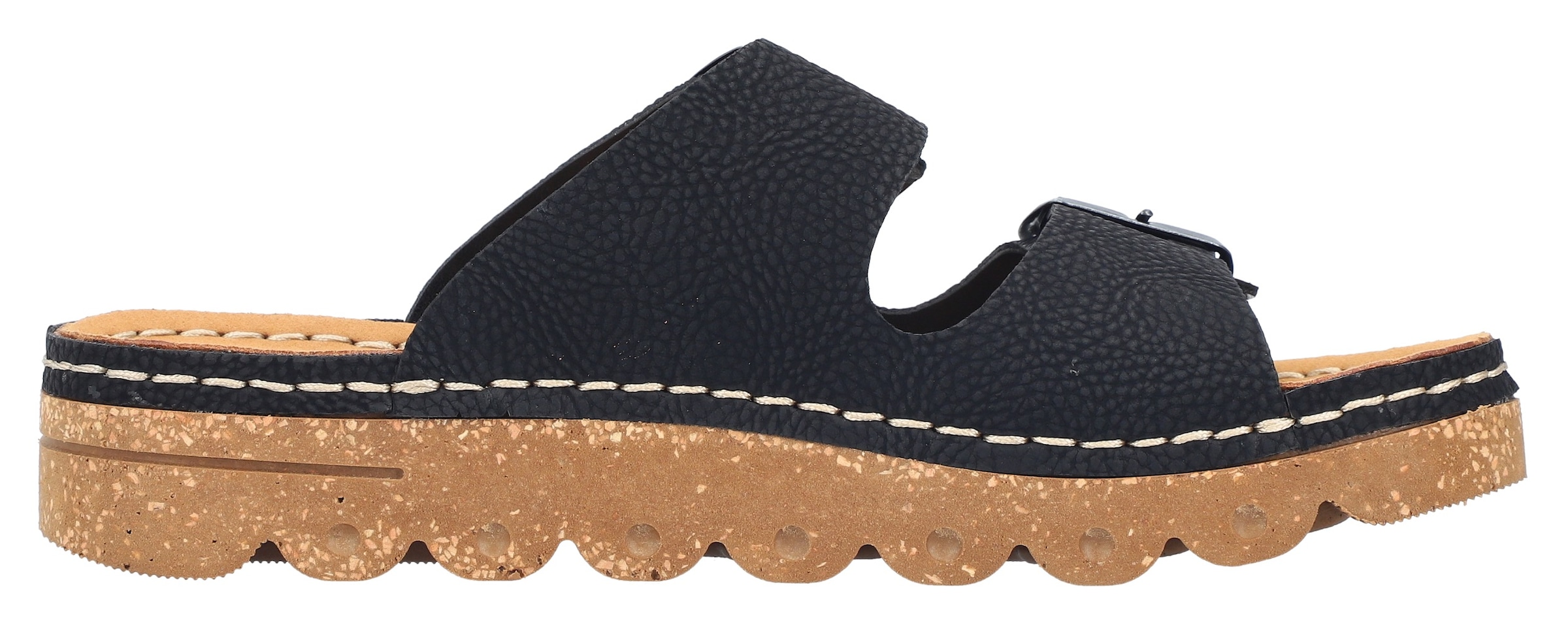 Rieker Pantolette, Sommerschuh, Schlappen, Hausschuh mit verstellbaren Schnallen