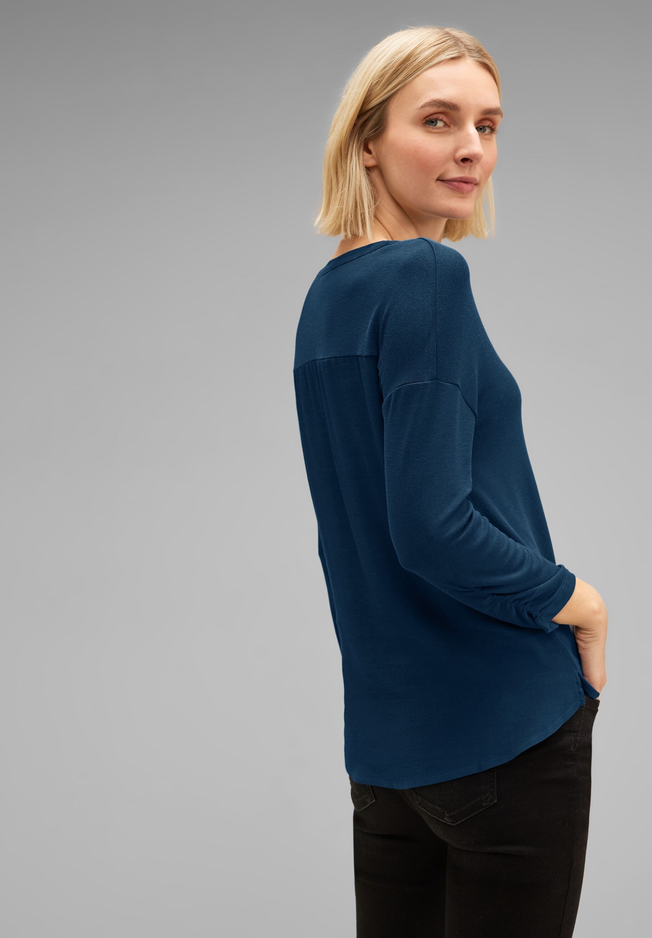 STREET ONE 3/4-Arm-Shirt, aus softem Materialmix