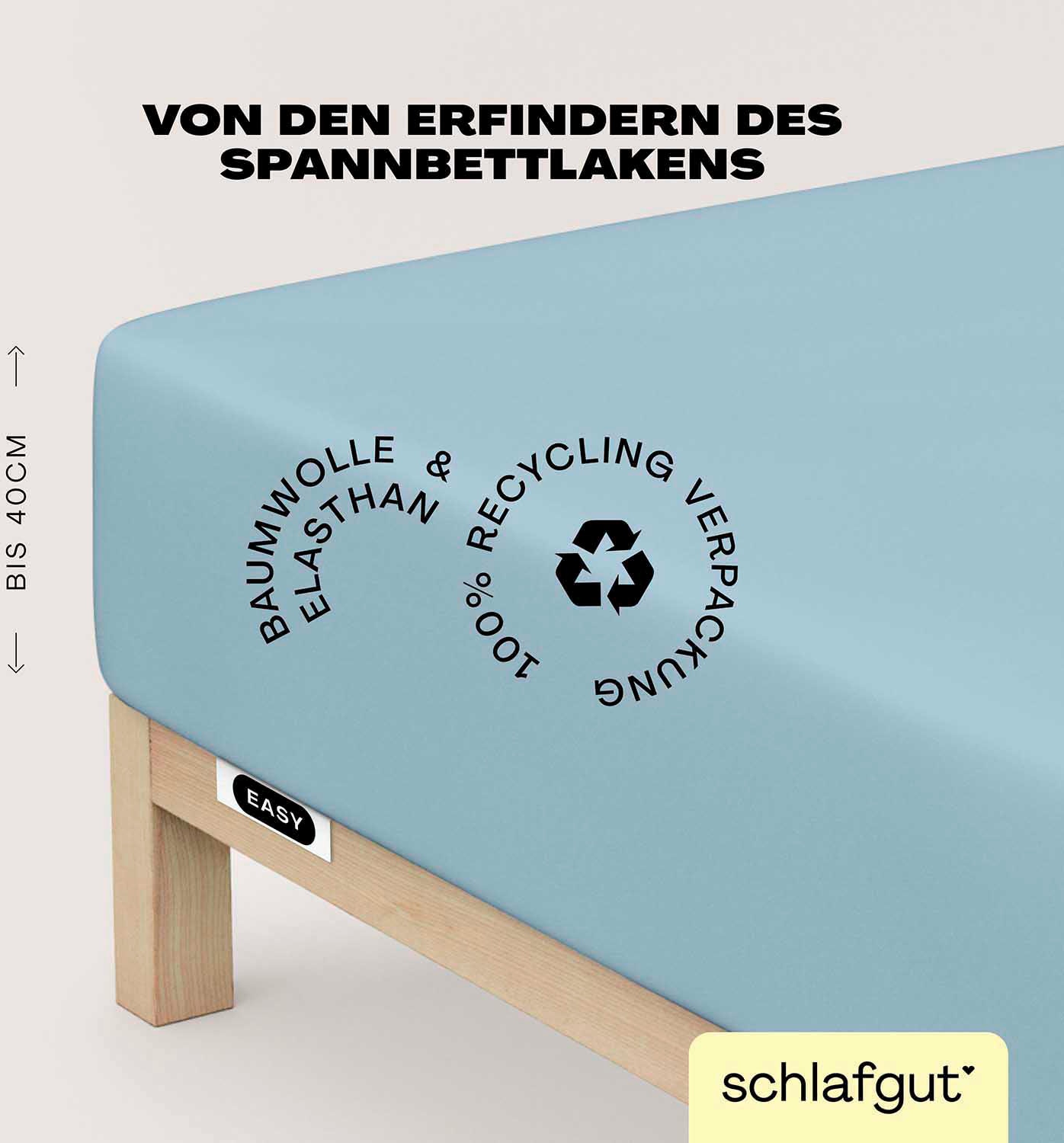 Schlafgut Spannbettlaken »EASY Jersey Elasthan Boxspring«, MADE IN GREEN by OEKO-TEX®