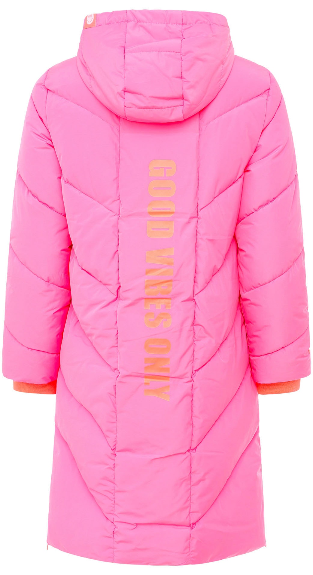 Zwillingsherz Steppjacke »"Good Vibes Only"«, mit Kapuze, mit Kapuze, Backprint und bedrucktem Zugband