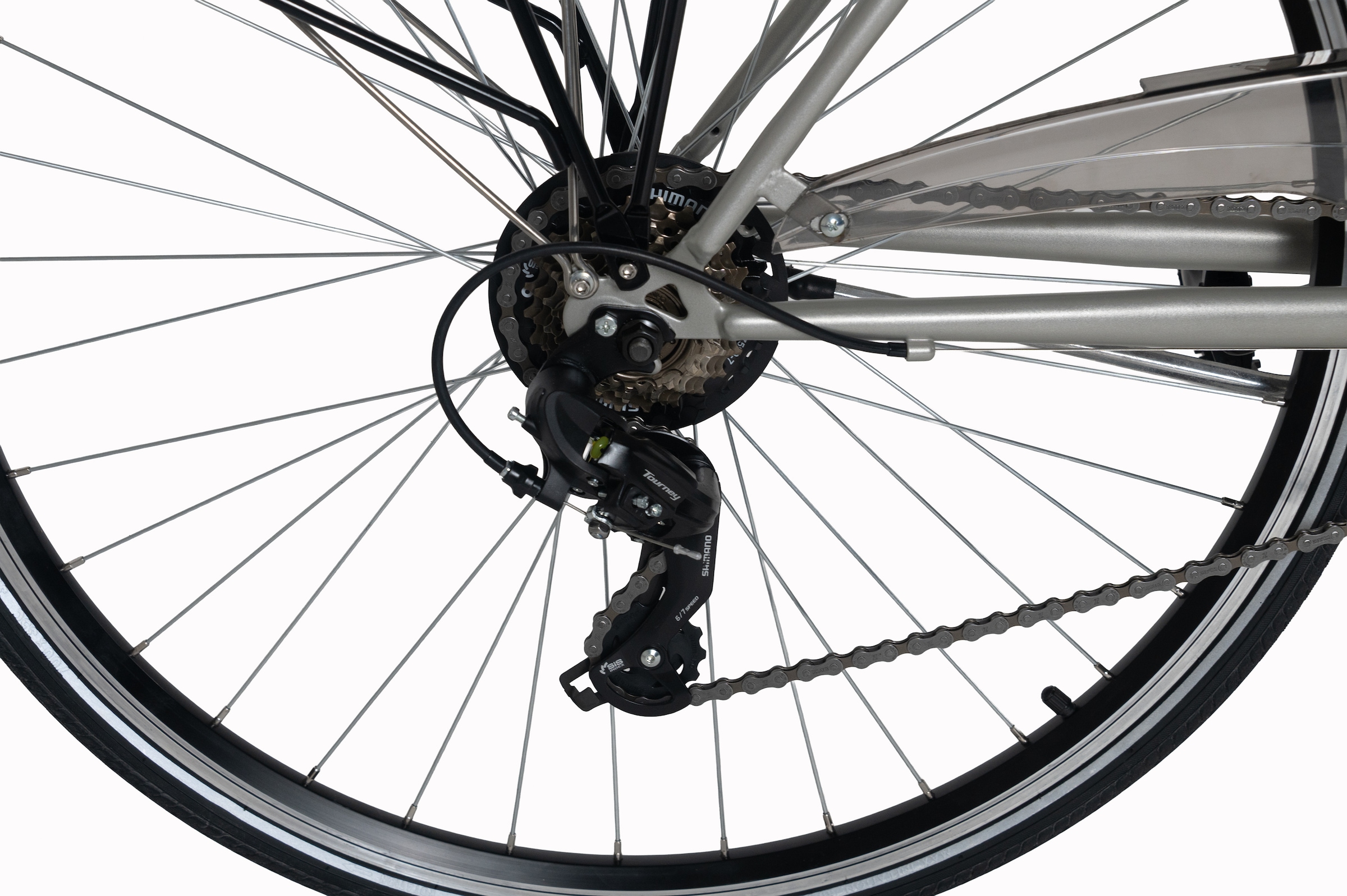 Dacapo Trekkingrad »DaCapo Trekkingrad Damen 28'' Montreal silver« 21 Gang Shimano Tourney Schaltwerk Kettenschaltung 53, 