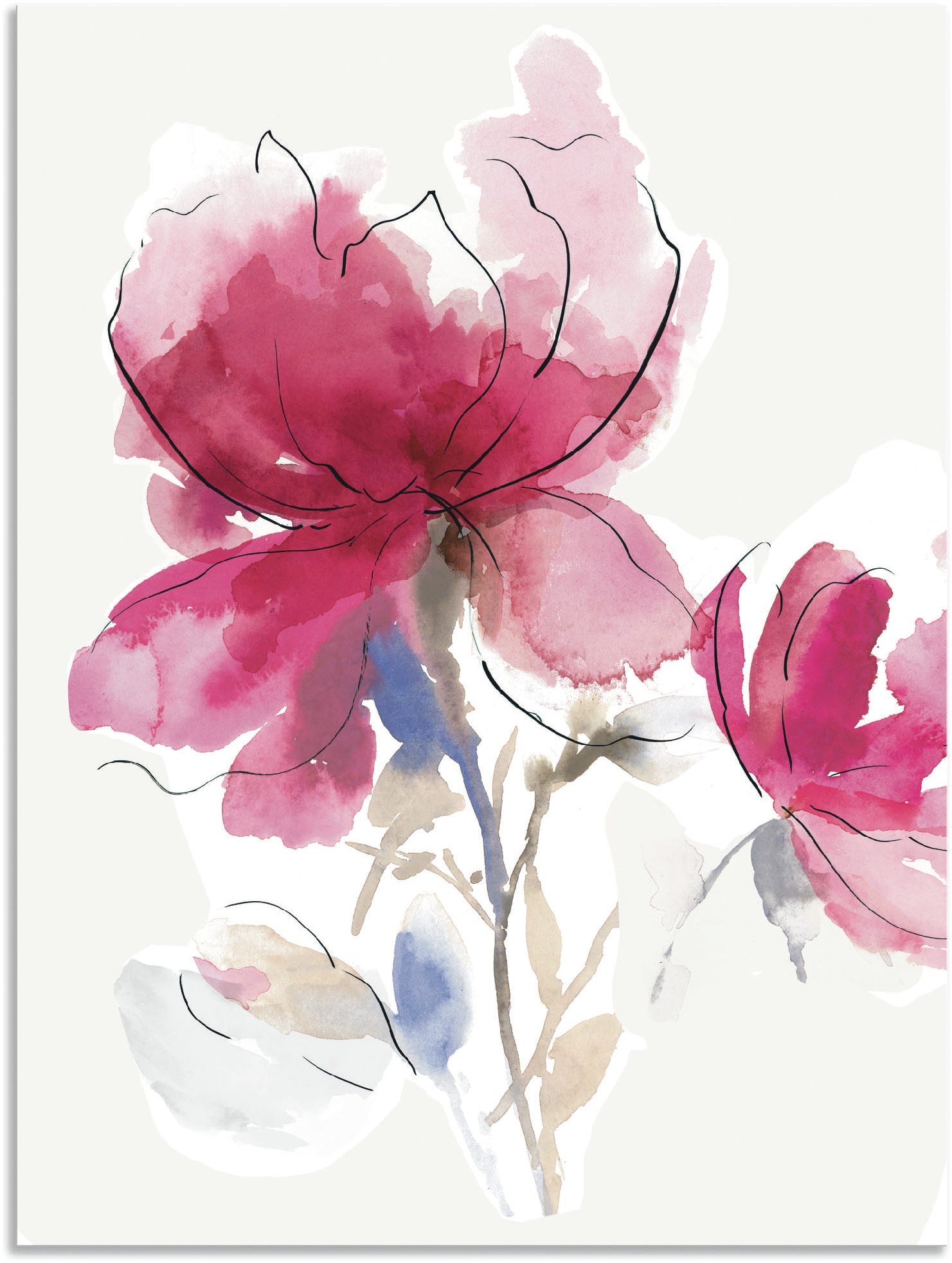 Artland Wandbild »Rosige Blüte I.«, Wandaufkleber oder BAUR in (1 Poster als versch. Alubild, Größen Leinwandbild, St.), kaufen Blumenbilder, 