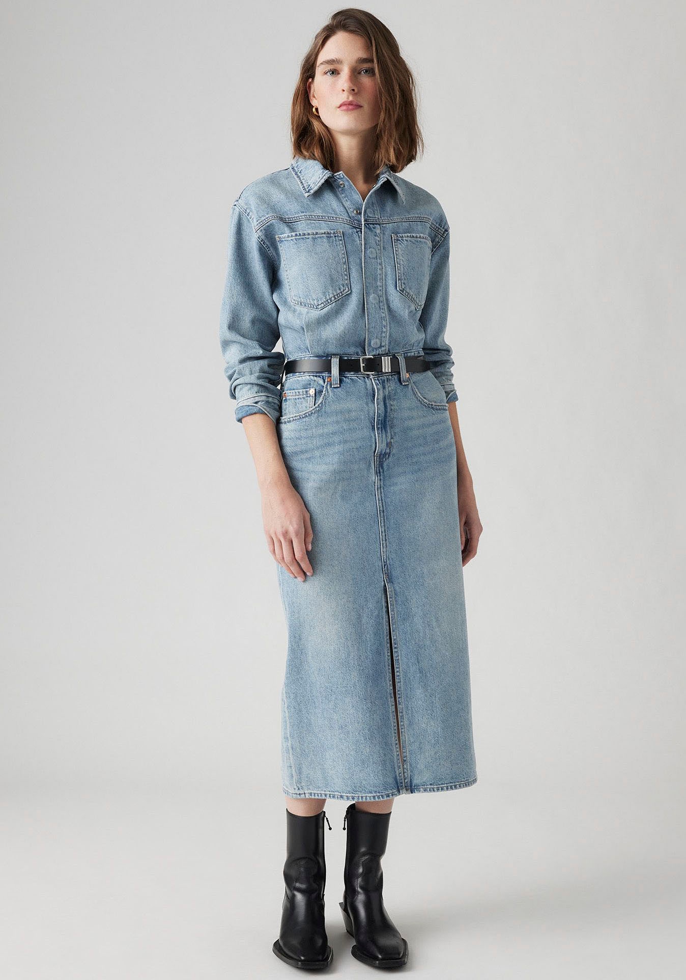 Levis Jeanskleid "WESTERN DENIM MID", Denim-Midi-Hemdkleid günstig online kaufen