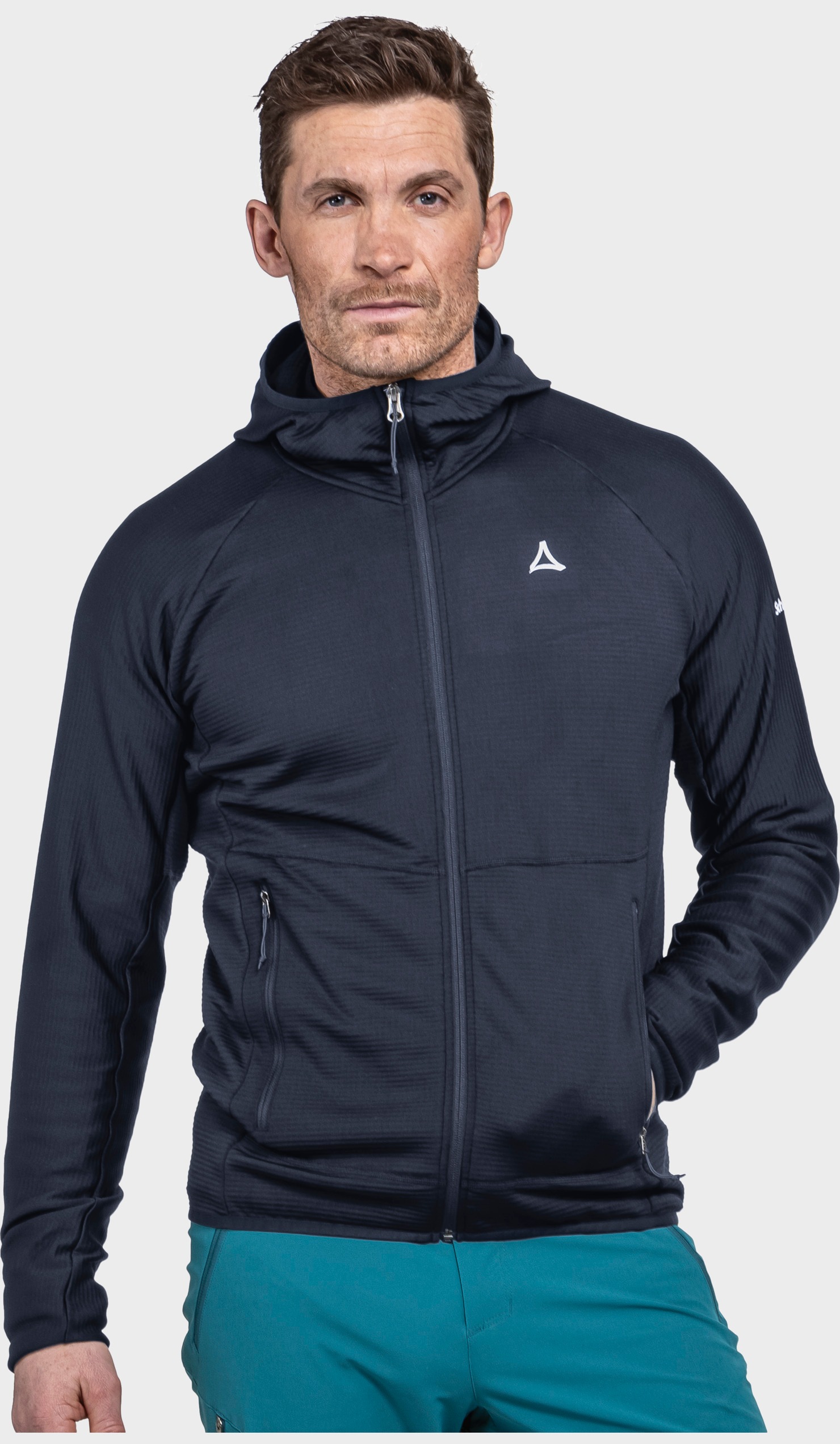 Fleecejacke SCHÖFFEL "Fleece Hoody Style Cascata MNS", Herren, Gr. 46, blau (8820, blau), Oberstoff: 94% Polyester, 6% Elasthan, regular fit, hoch geschlossener Ausschnitt, Jacken Fleecejacke 2