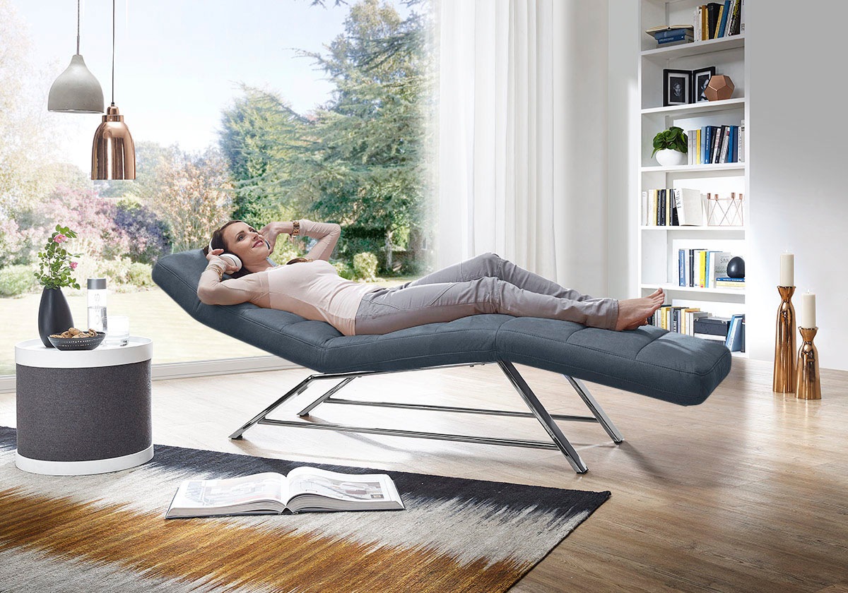W.SCHILLIG Relaxliege "daily dreams bequem und elegant, B/T 75/170cm" Funktionsliege wahlweise mit Motor, Gestell Chrom, Breite 75 cm