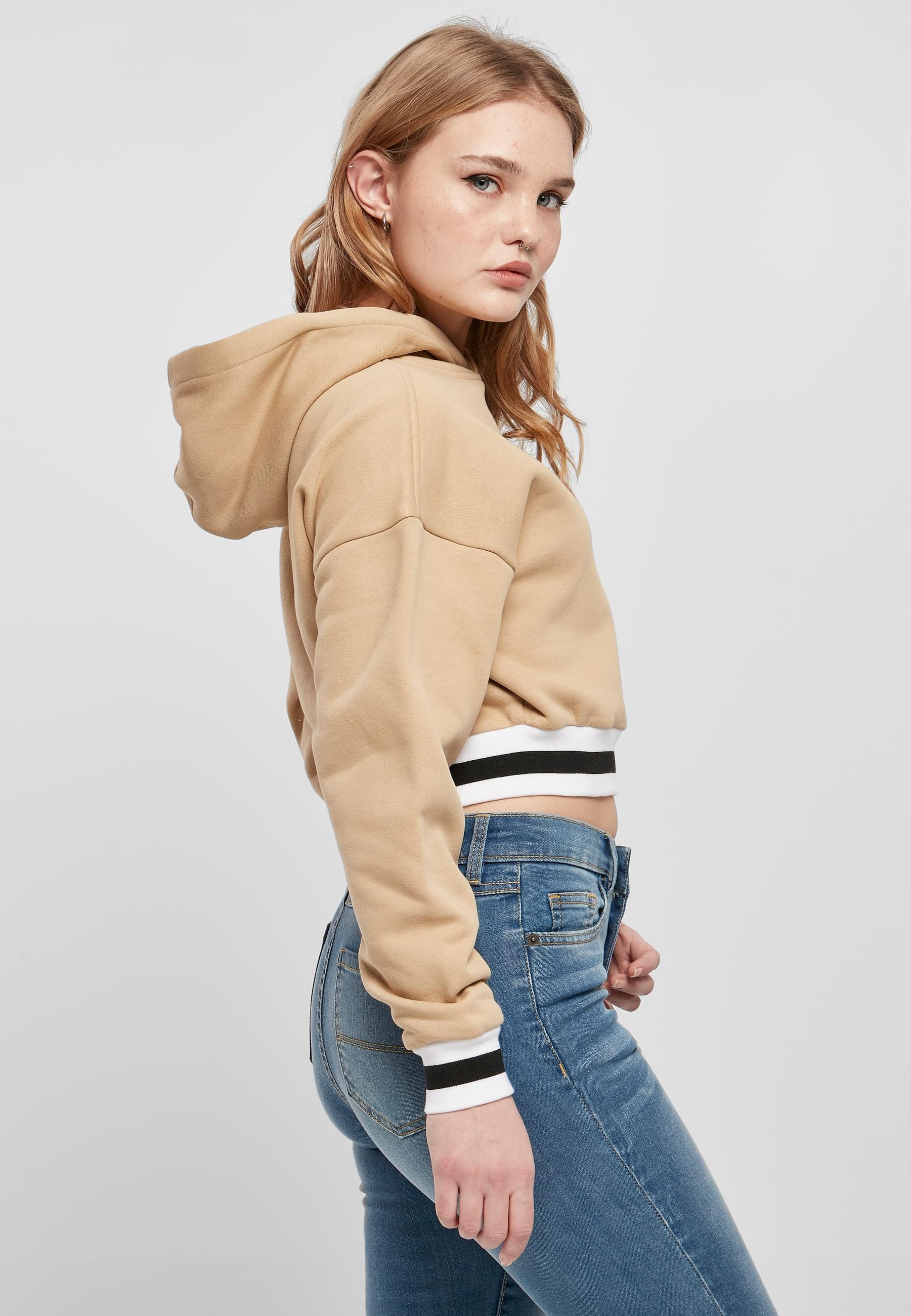URBAN CLASSICS Kapuzenpullover »Urban Classics Damen Ladies Short College Hoody«, (1 tlg.)