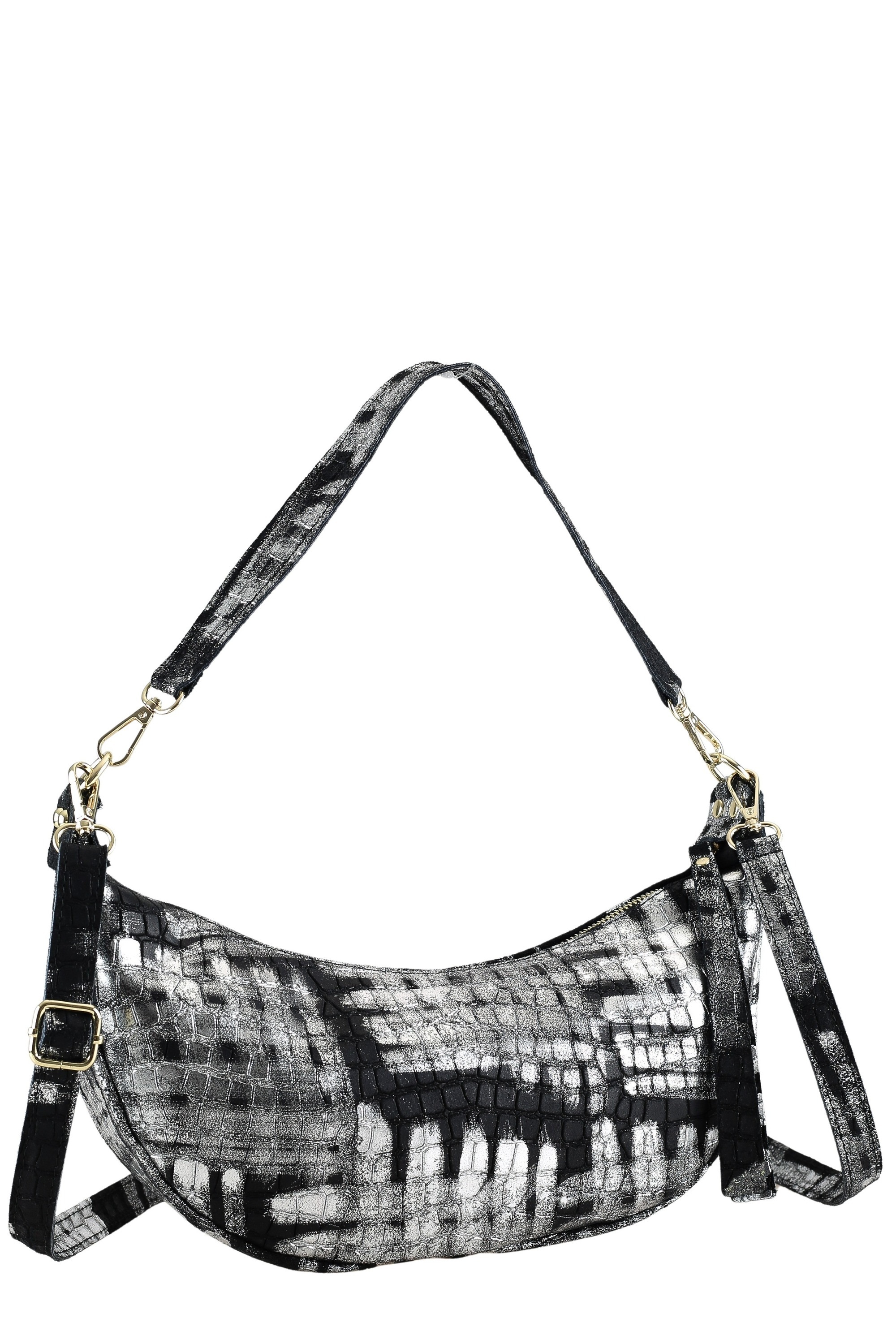 COLLEZIONE ALESSANDRO Schultertasche »Silbermond«, elegant-luxuriöse Tasche mit silber-Finish