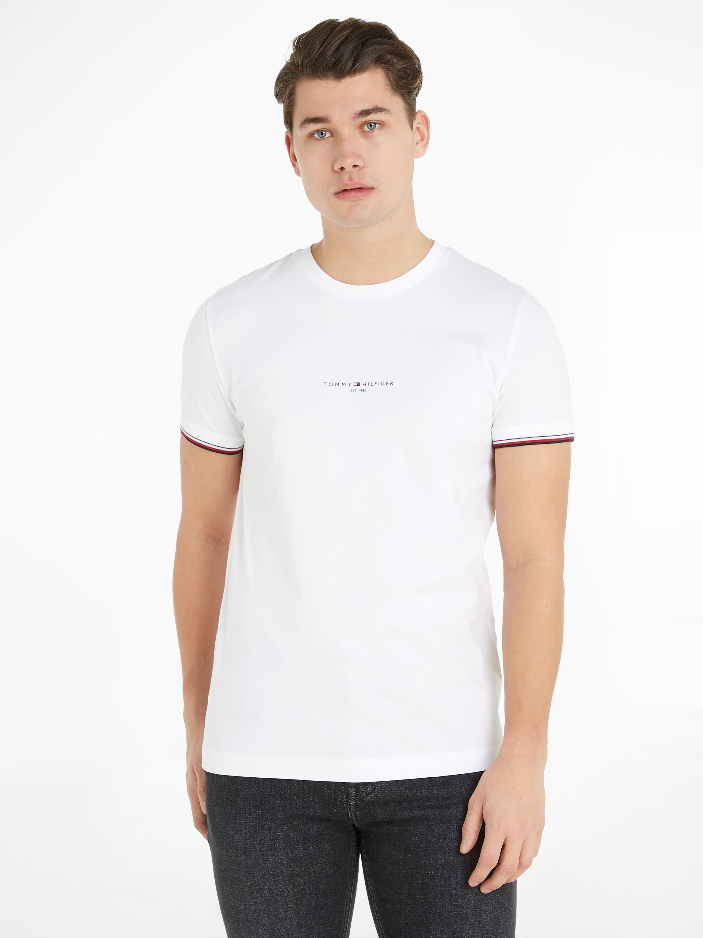 Tommy Hilfiger T-Shirt "TOMMY LOGO TIPPED TEE" günstig online kaufen