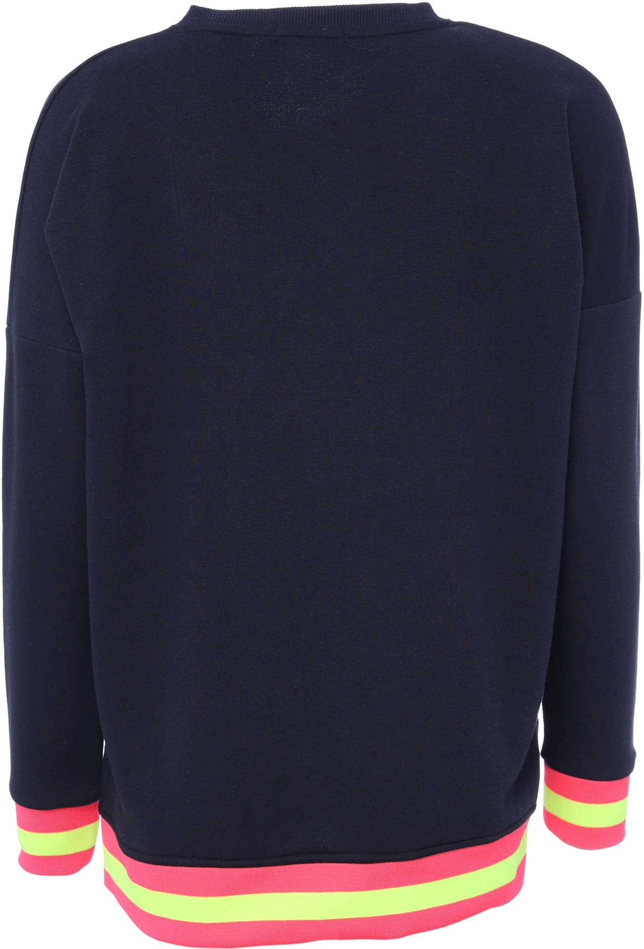 Zwillingsherz Sweatshirt, Langarm, Neon-Details, V-Ausschnitt, Schriftzug günstig online kaufen