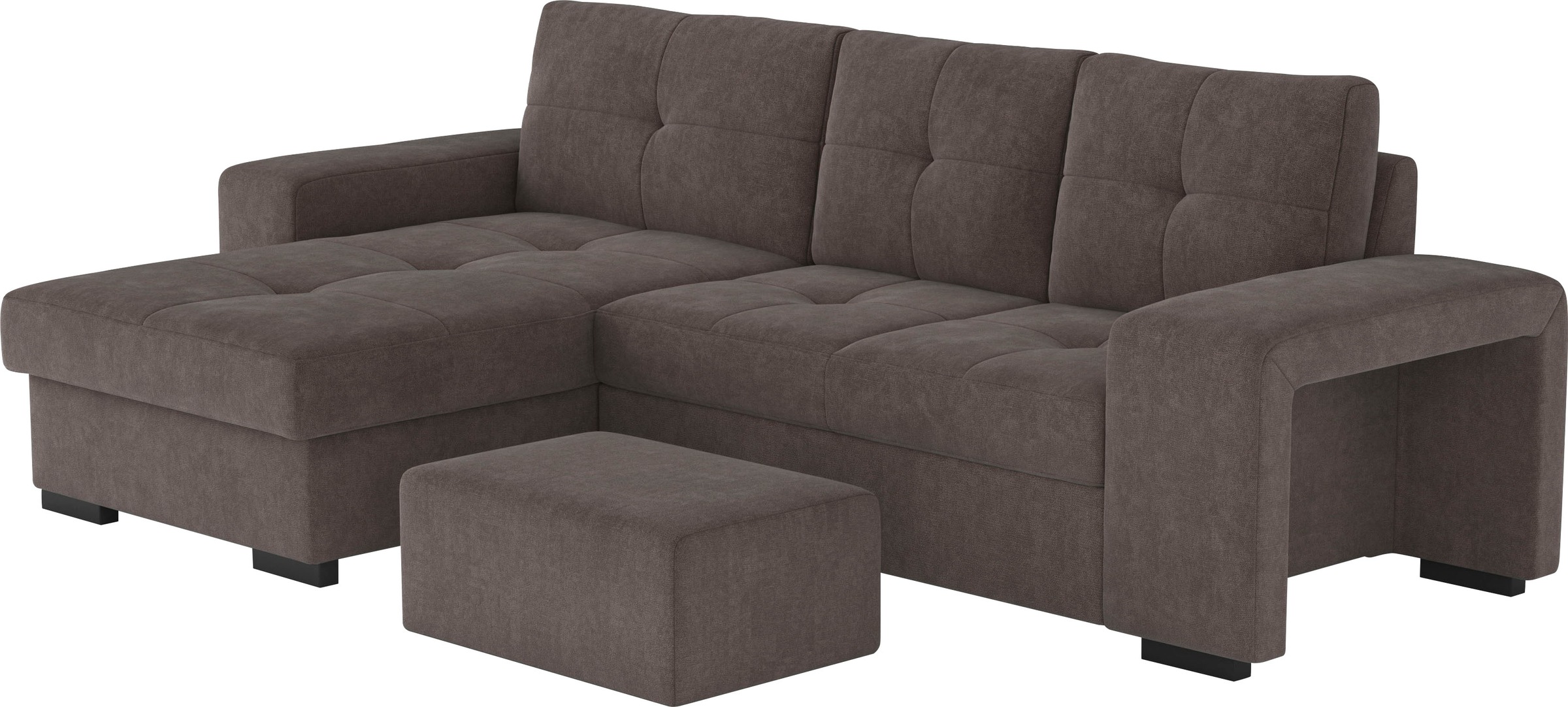 COTTA Ecksofa »Mattina L-Form«, inkl. Hocker, wahlweise mit Bettfunktion und Bettkasten