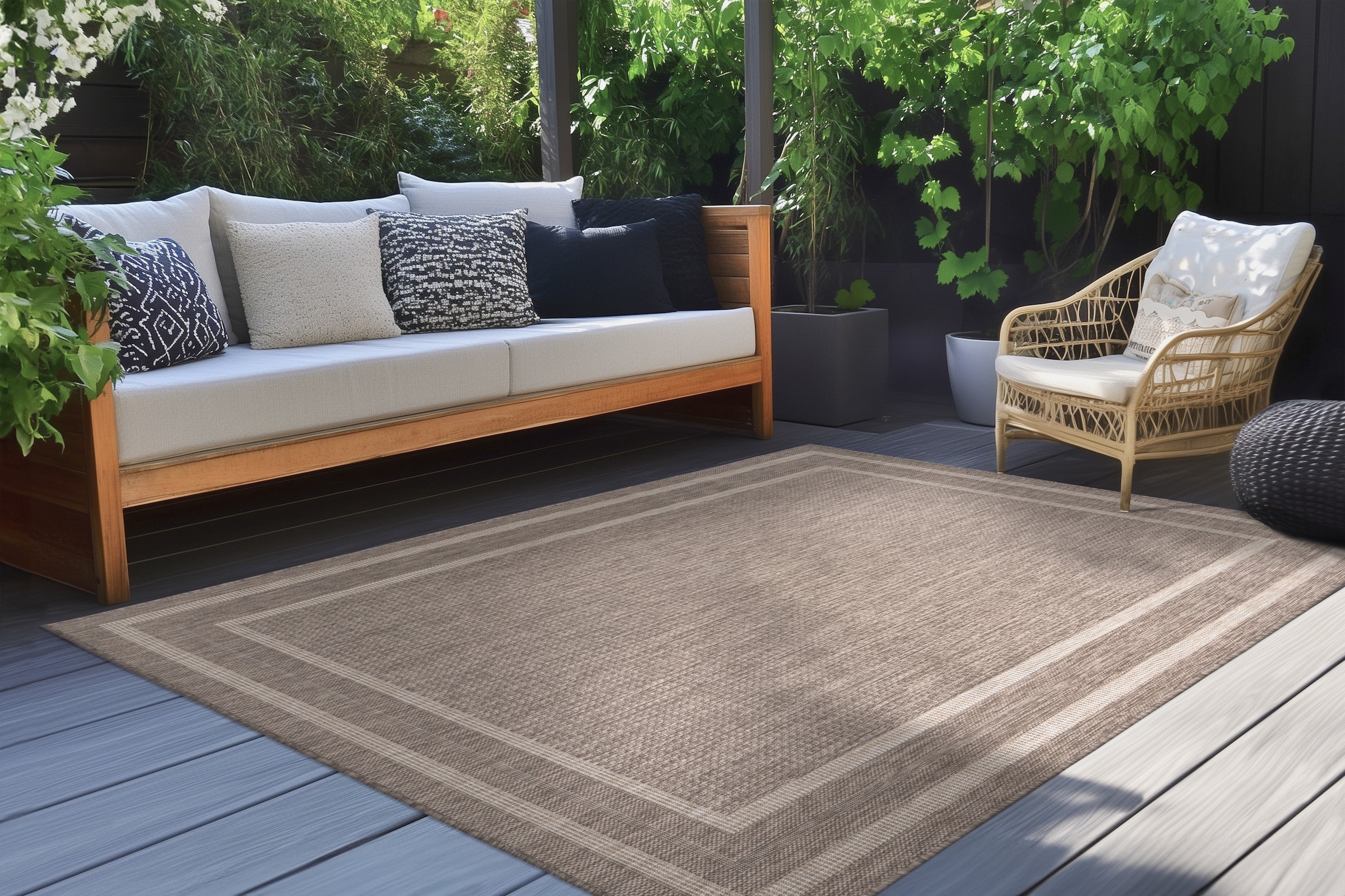 Kayoom Teppich "Nibru 325" rechteckig 5 mm Höhe Flachgewebe, In- und Outdoo günstig online kaufen