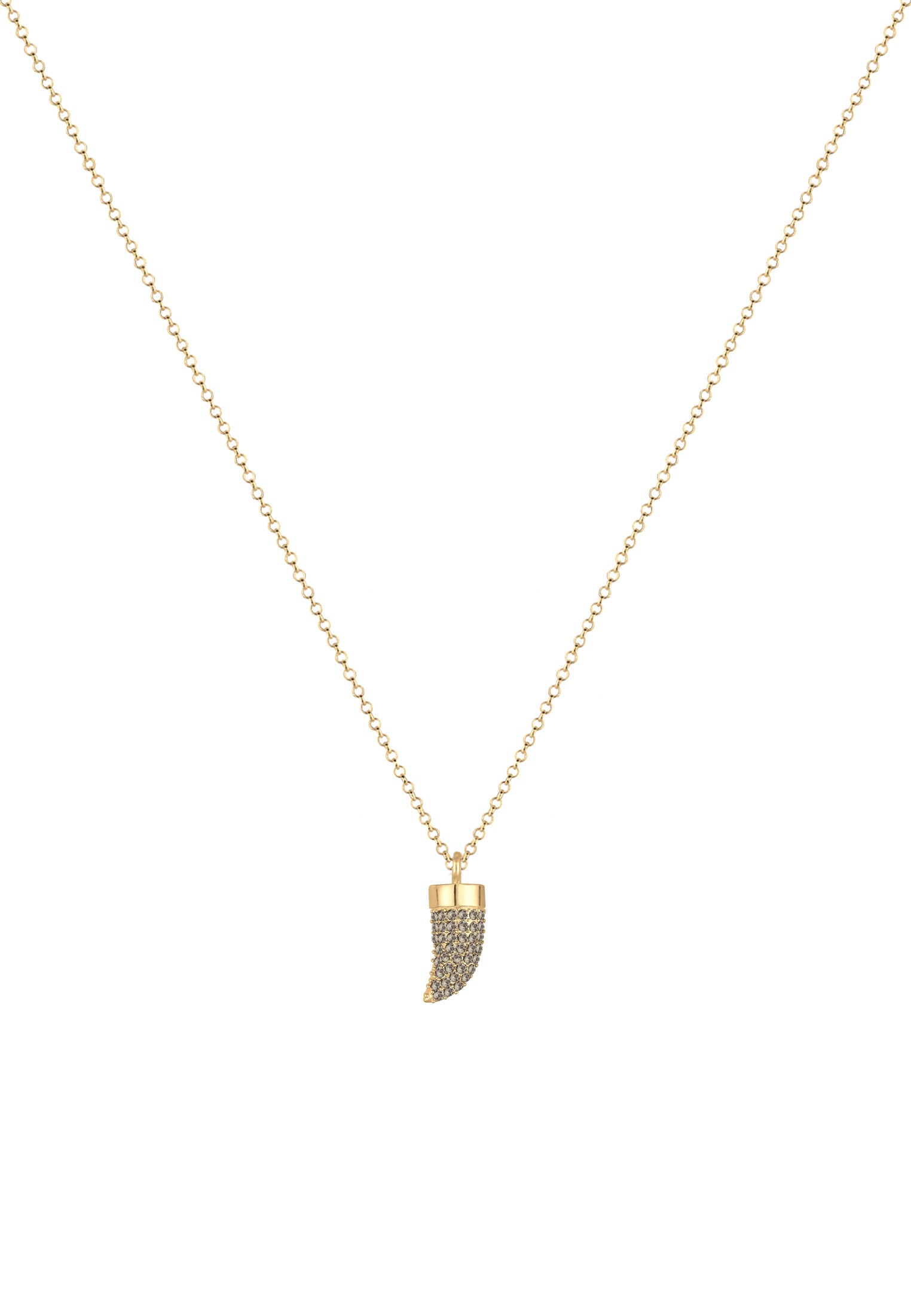 Elli Collierkettchen »Zahn Horn Kristalle Trend 925er Silber«