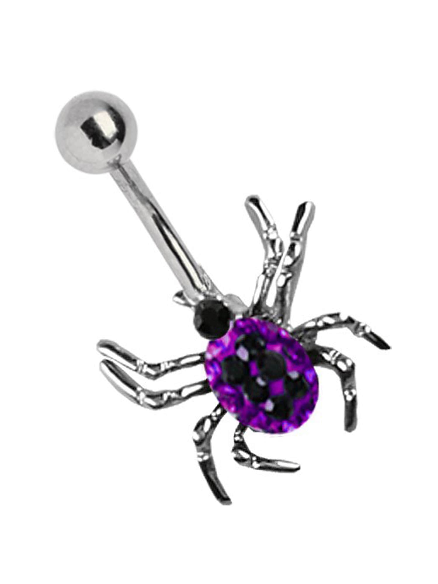Adelia´s Bauchnabelpiercing »Piercing  Piercing Bauchnabelpiercing«, Titan Bauchnabel Piercing Banane Spinne mit Steinen