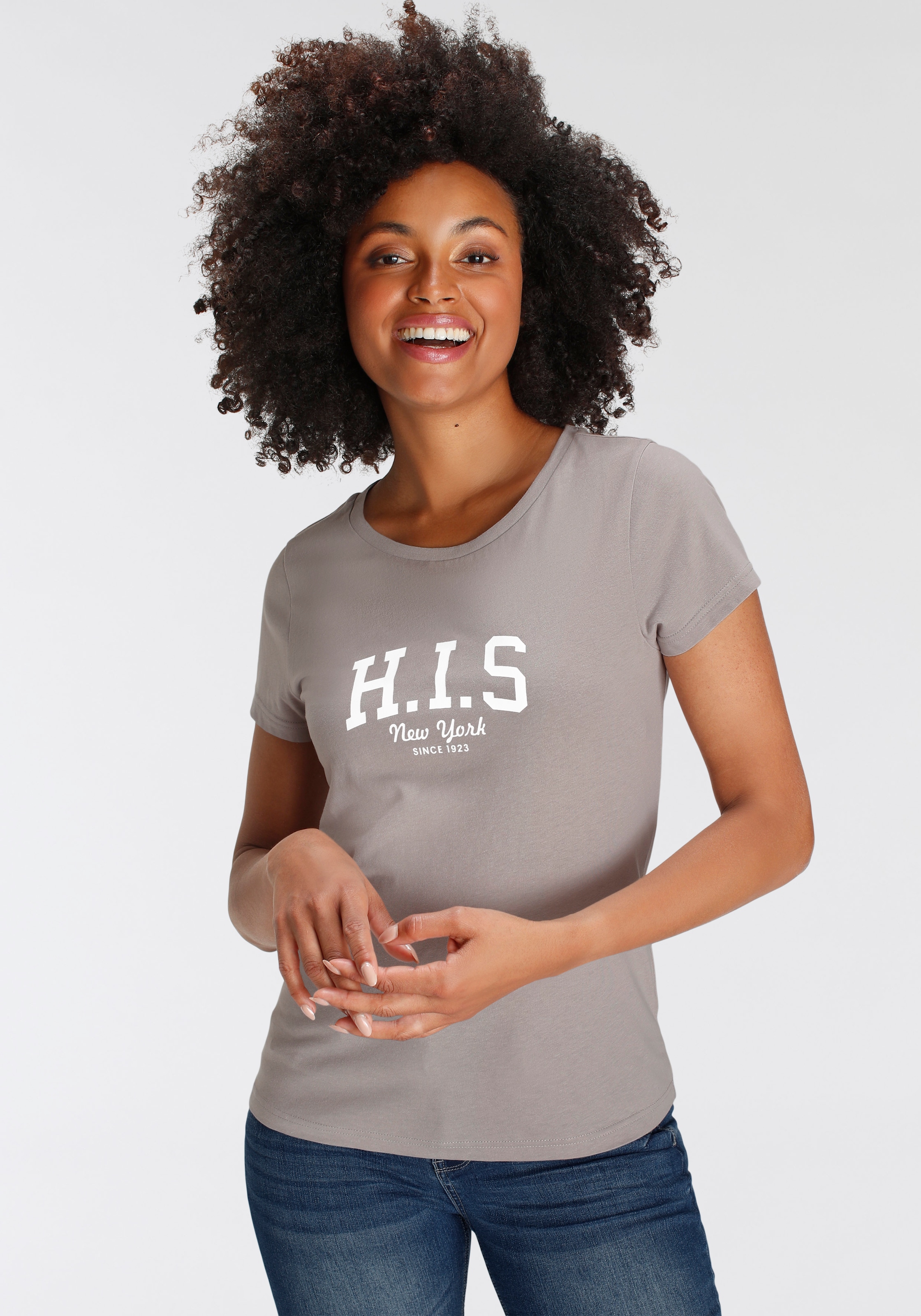 H.I.S T-Shirt, bedruckt, für die Freizeit, aus Baumwolle