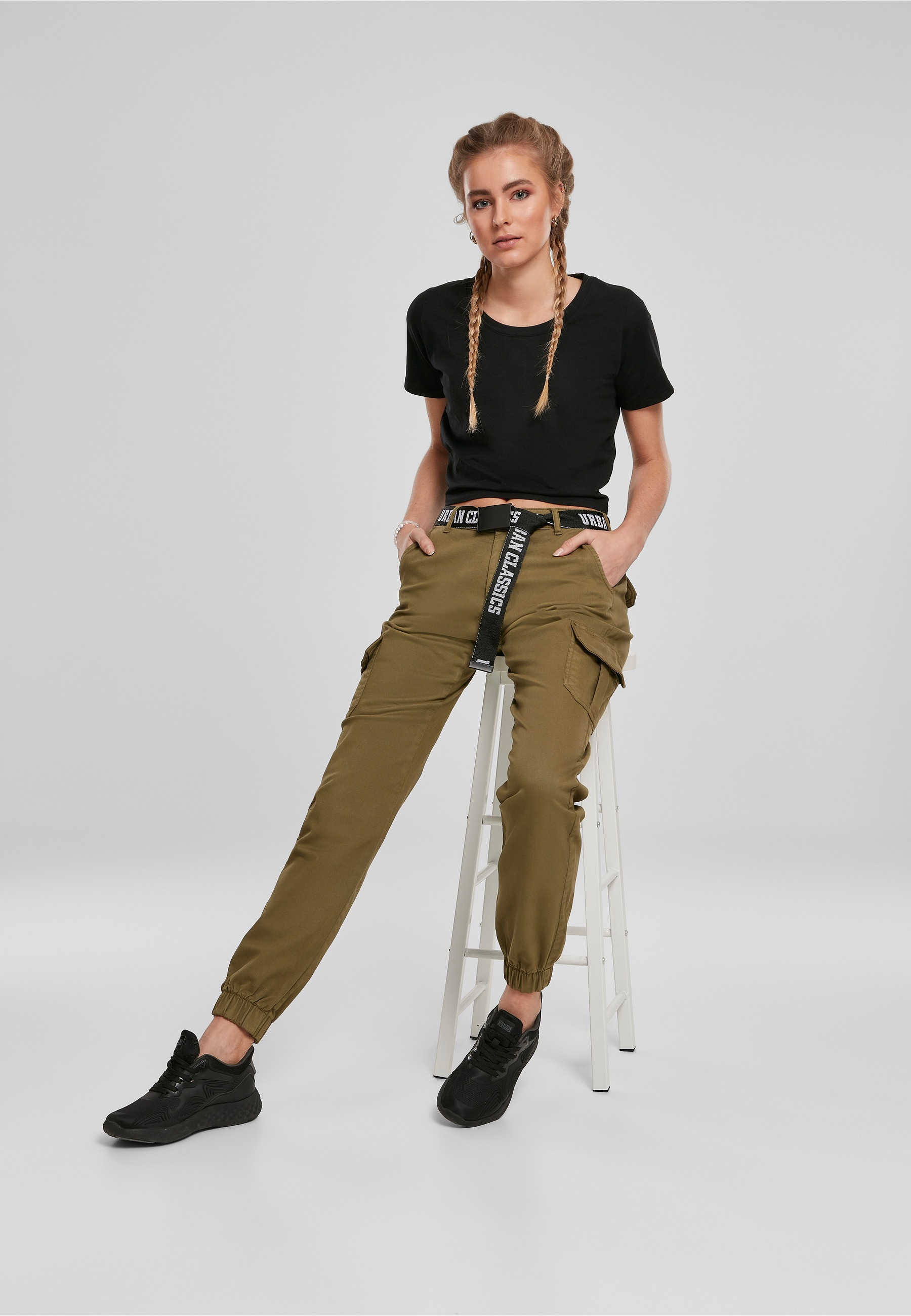 URBAN CLASSICS Cargohose »Urban Classics Damen Ladies High Waist Cargo Pants«