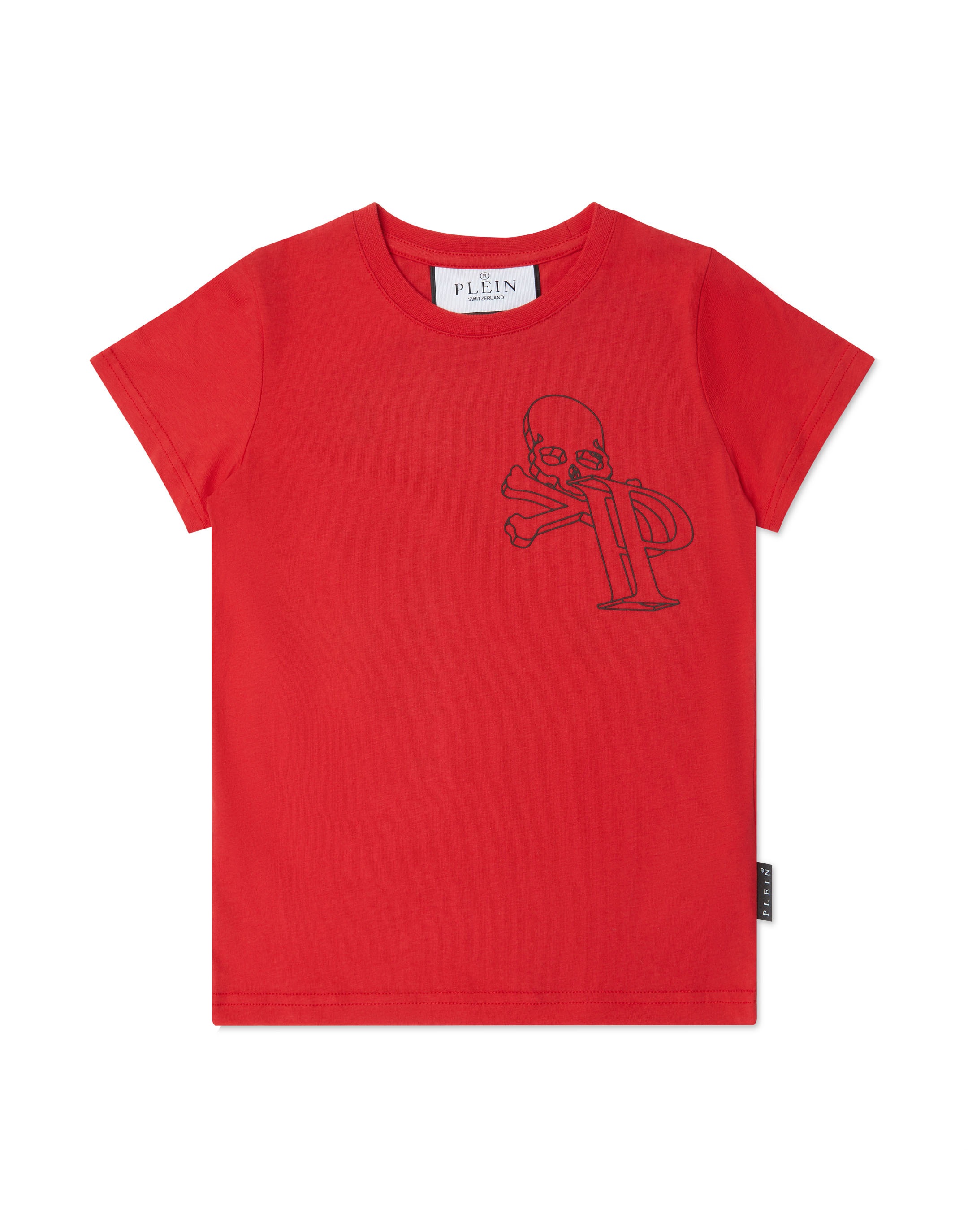 T-Shirt PHILIPP PLEIN "T-Shirt Rundhalsausschnitt Ss", Jungen, Gr. 12, 13, rot, Obermaterial: 100% Baumwolle, Shirts T-Shirt