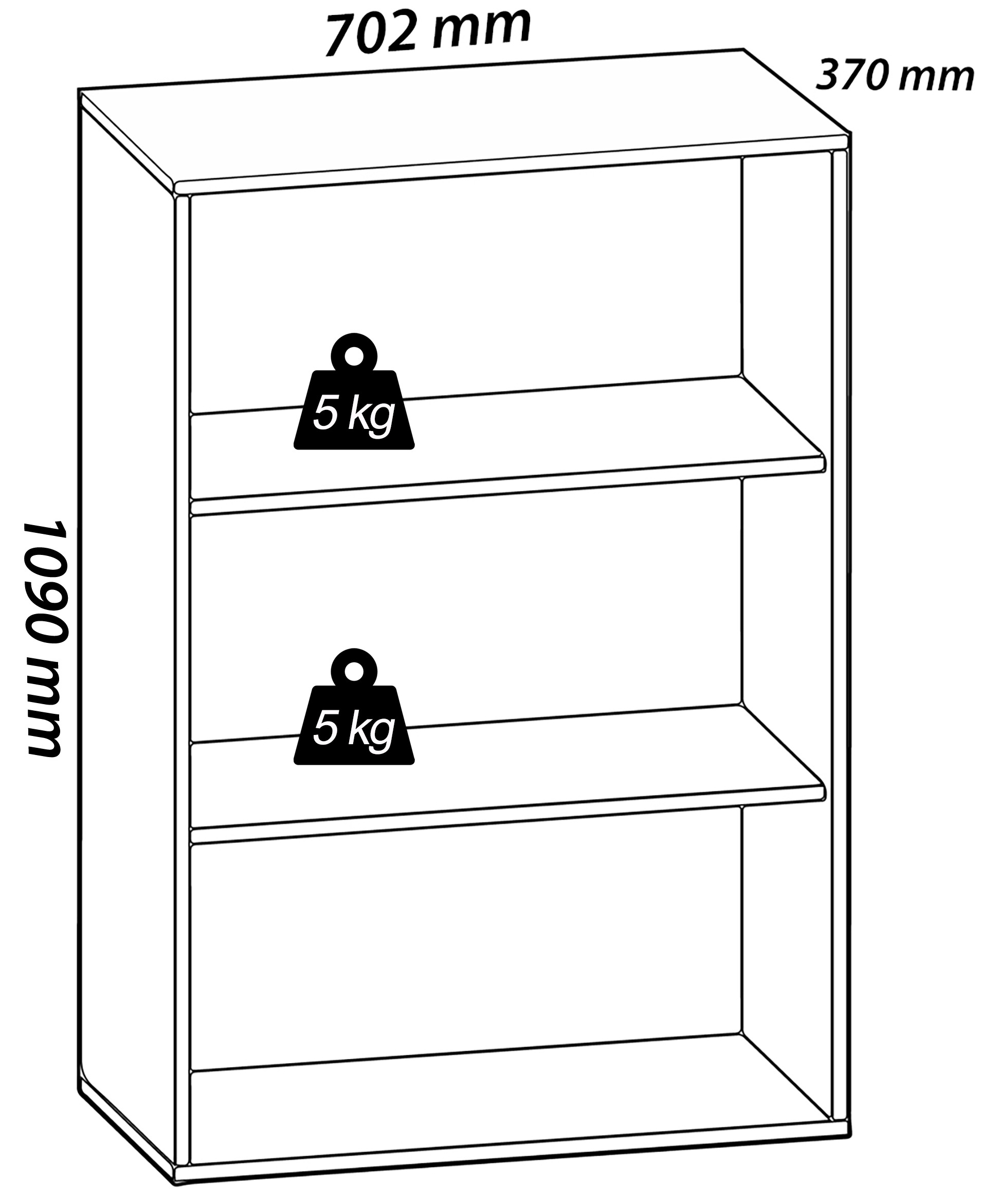 VCM Bücherregal »Holz Büro Regal Bücher Ordner Aktenregal Lona 3f«