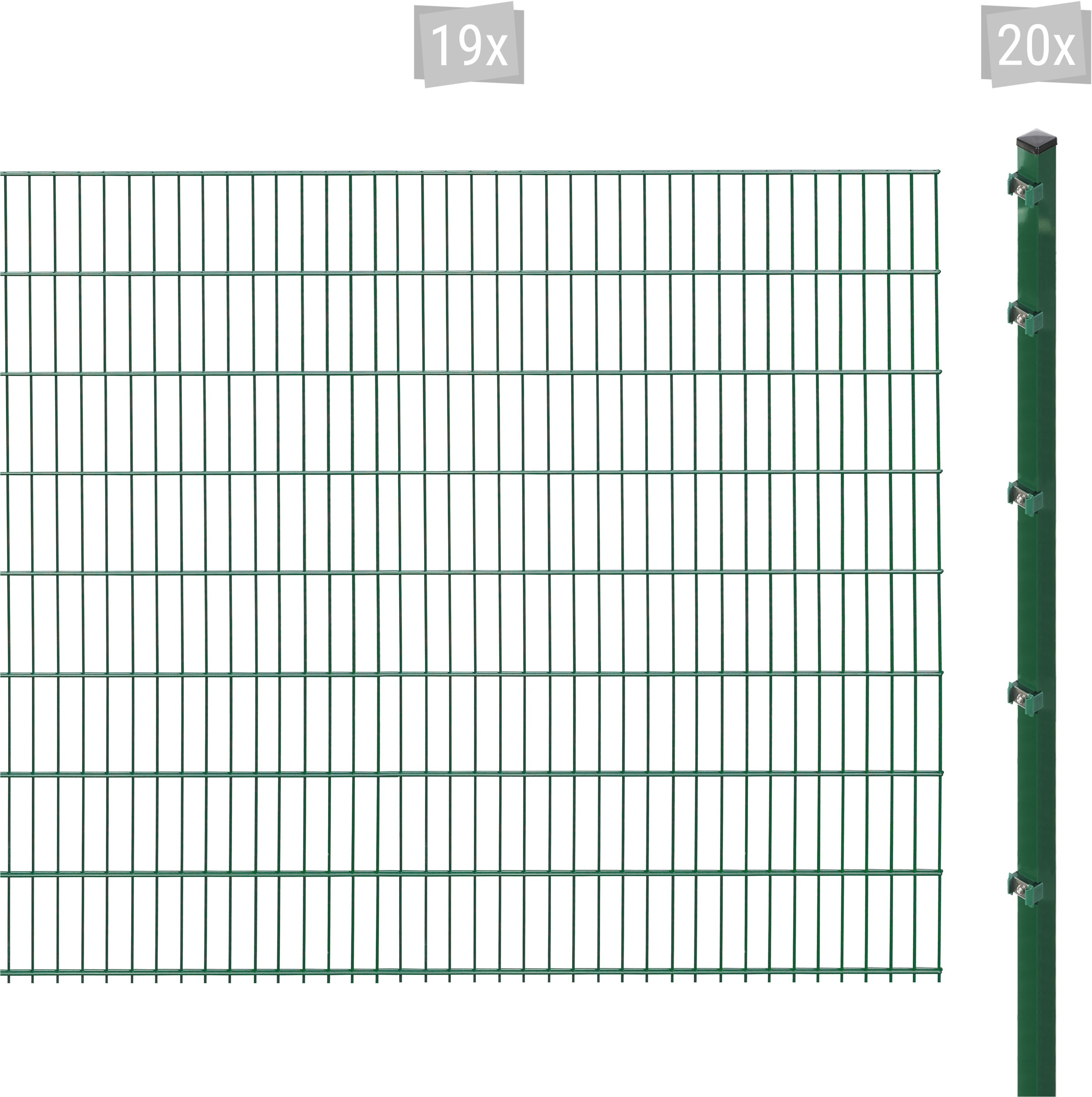 Arvotec Doppelstabmattenzaun »ESSENTIAL 163 zum Einbetonieren«, Zaunhöhe 163 cm, Zaunlänge 2 - 60 m