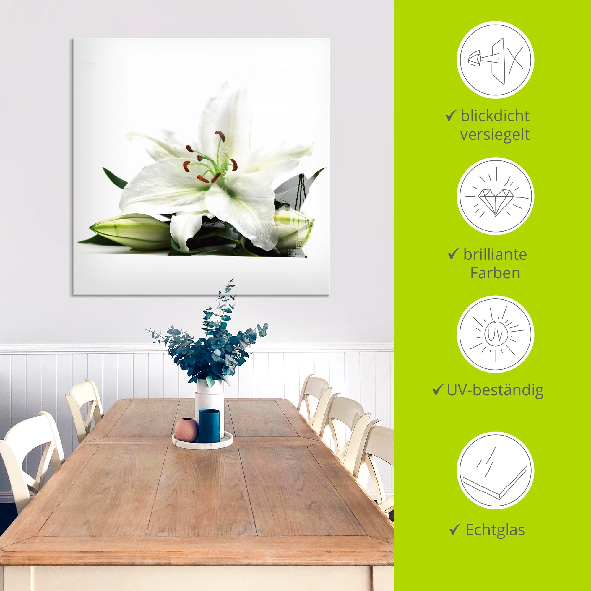 Artland Glasbild »Große Lilie«, Blumen, (1 St.), in verschiedenen Größen