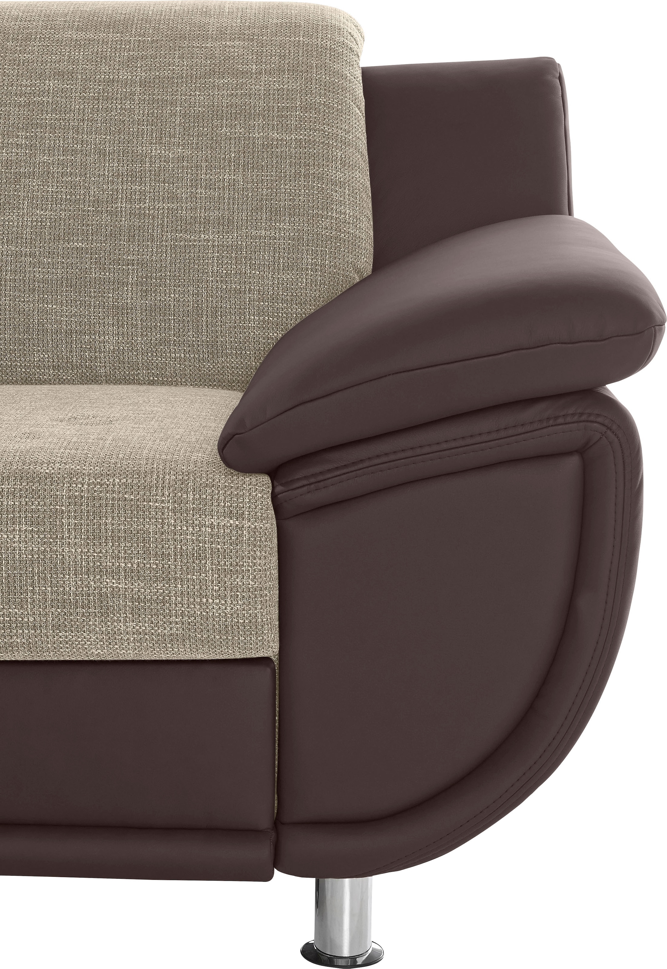 TRENDMANUFAKTUR 3-Sitzer »Rondo 3, zeitlos und modern, bequem, Materialmix«, wahlweise mit Federkern, extrabreite Armlehnen zum Relaxen