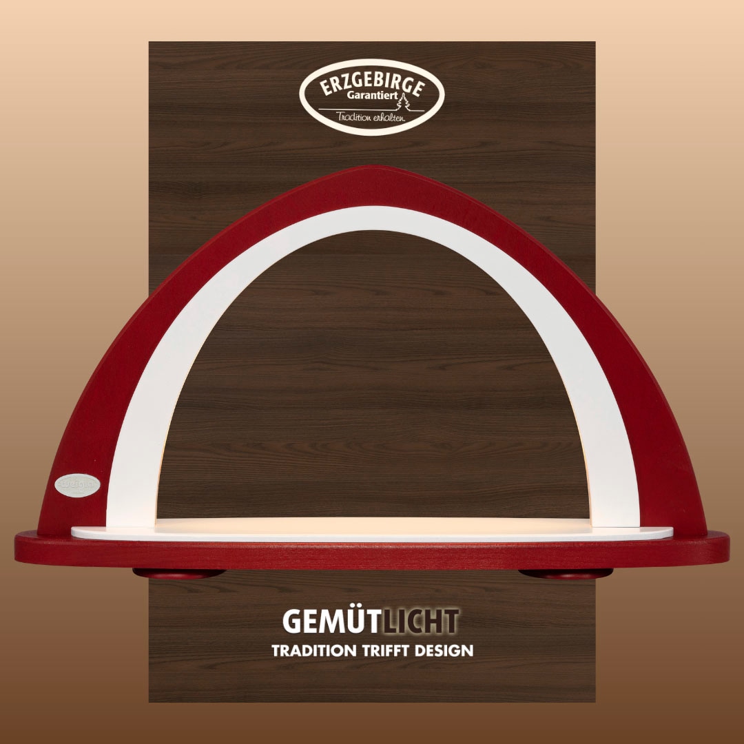 WEIGLA LED Schwibbogen "Weihnachtsdeko, Made in Germany", B/H/T: 52cm x 29,7cm x 9cm, rot, Schwibbögen, Leerbogen zum Selbstbestücken