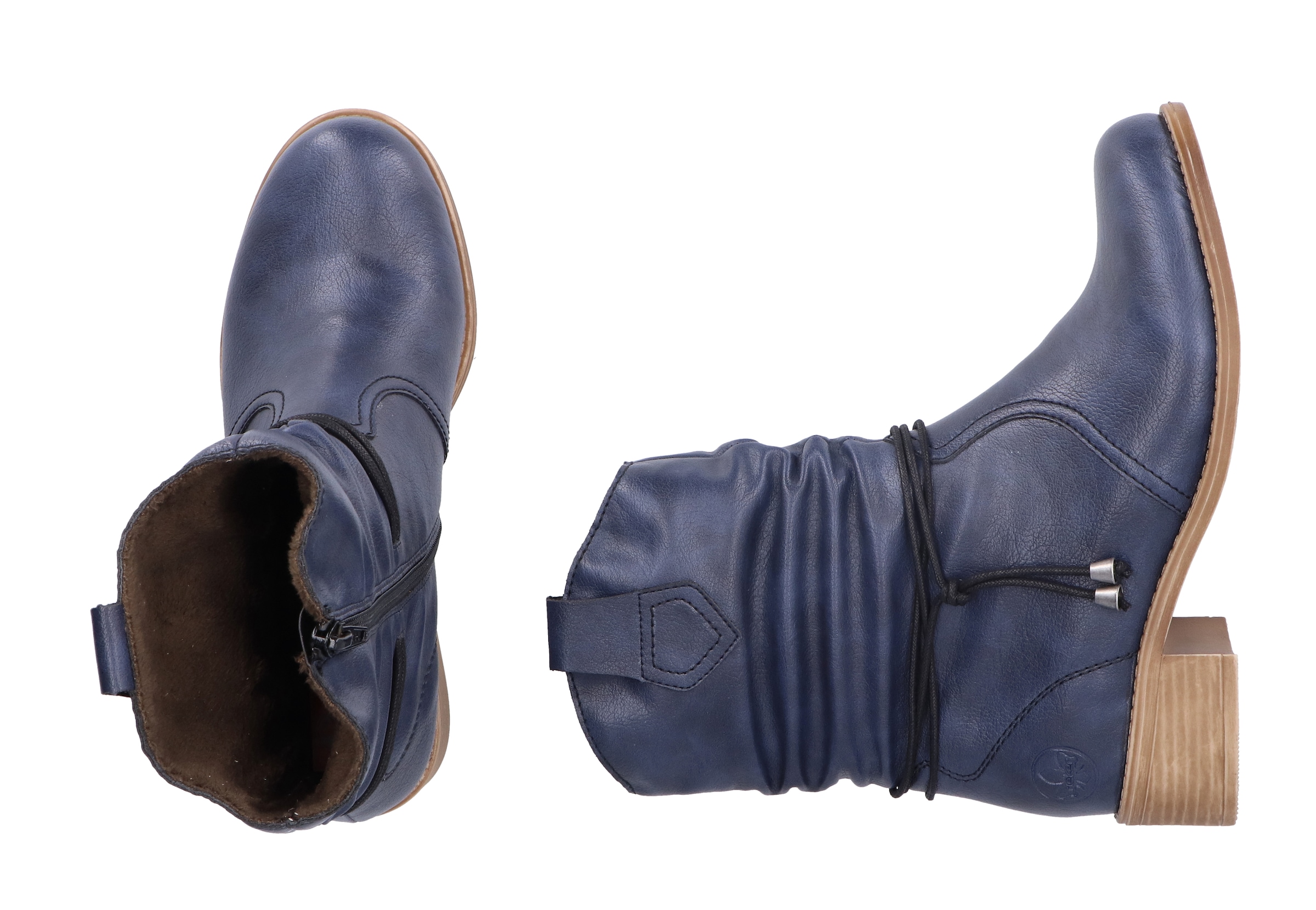 Rieker Winterstiefelette, Boots, Blockabsatz, slouchy Schaft, mit Innenreißverschluss