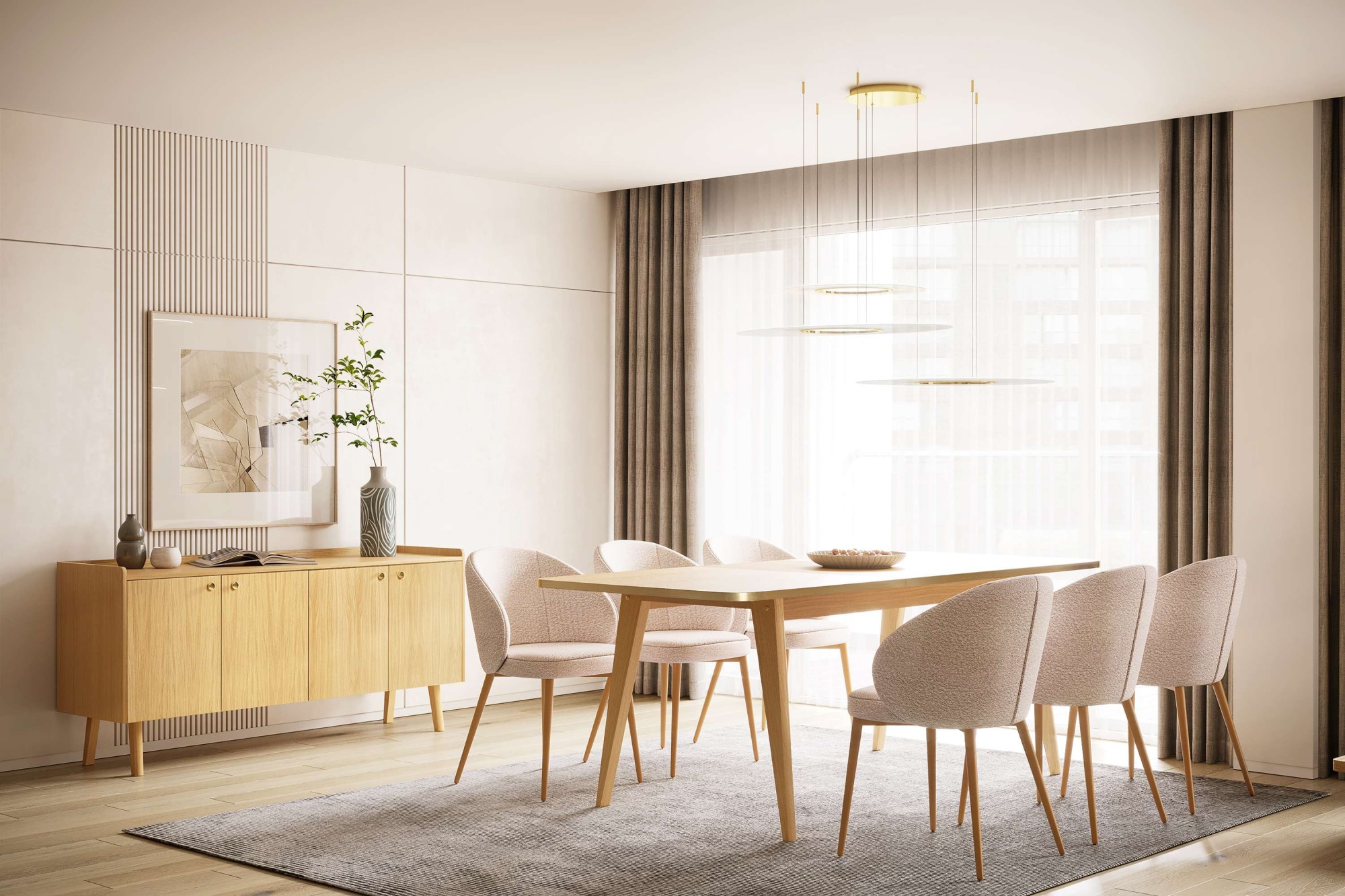 Woodman Sideboard »Nice«, Kommode, Breite 169 cm, Echtholzfurnier aus Eiiche, viel Stauraum