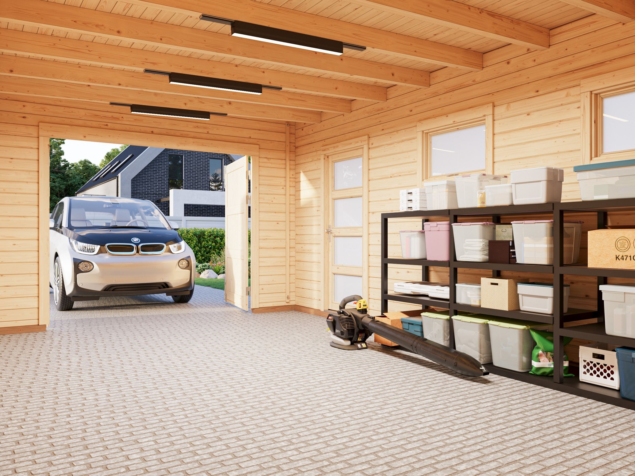 Palmako Garage »Rasmus, mit Holztor« BxTxH: 420x598x253 cm