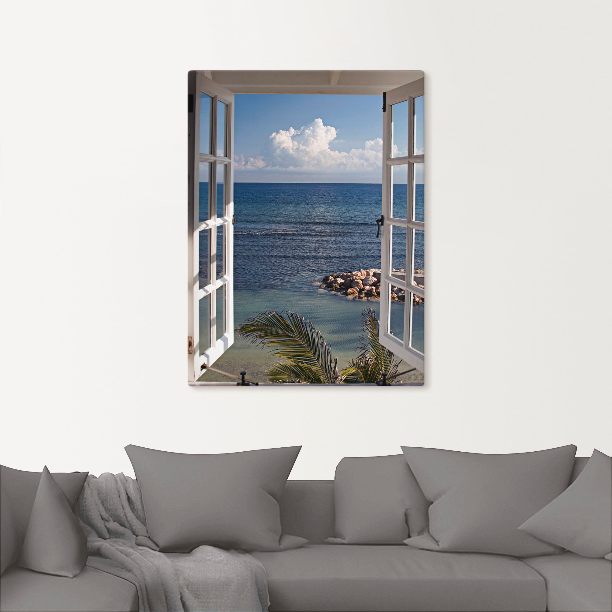 Artland Wandbild "Fenster zum Paradies" Fensterblick 1 Stk. tlg. als Alubil günstig online kaufen