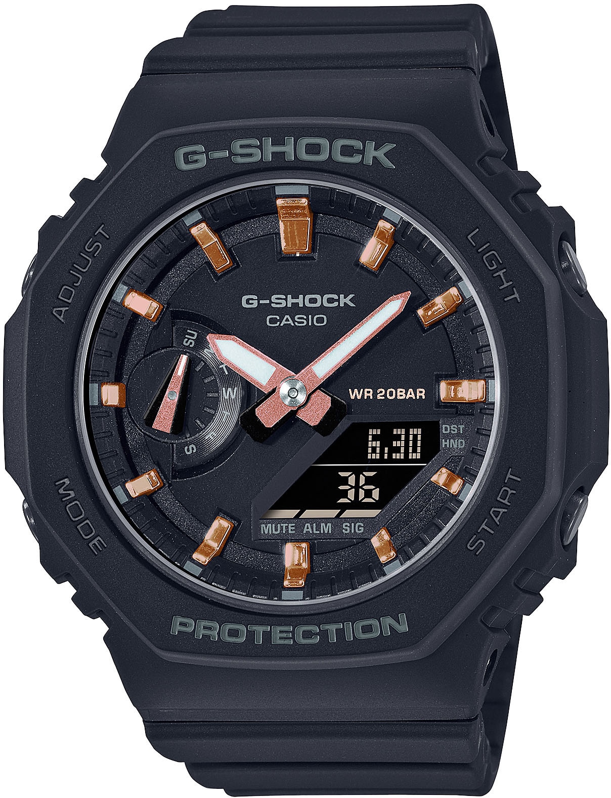 CASIO G-SHOCK Chronograph »GMA-S2100-1AER«, Quarzuhr, Armbanduhr, Damen, Herren, digital, bis 20 bar wasserdicht