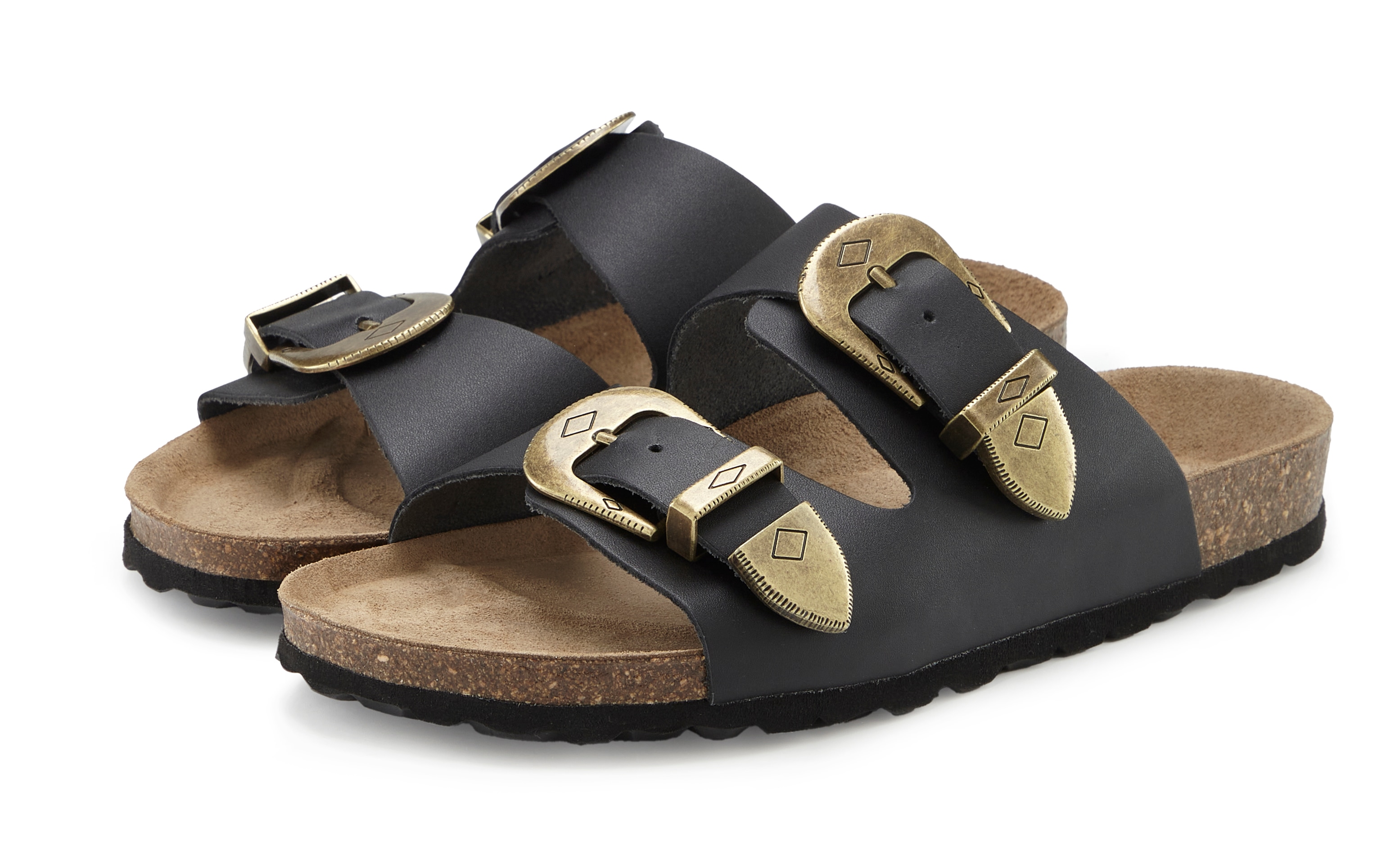 French Connection Pantolette "Mule, Sandale, offener Schuh, Sommerschuhe, Sandale, Lederpantolette" NEU aus hochwertigem Leder mit weichem Korkfußbett