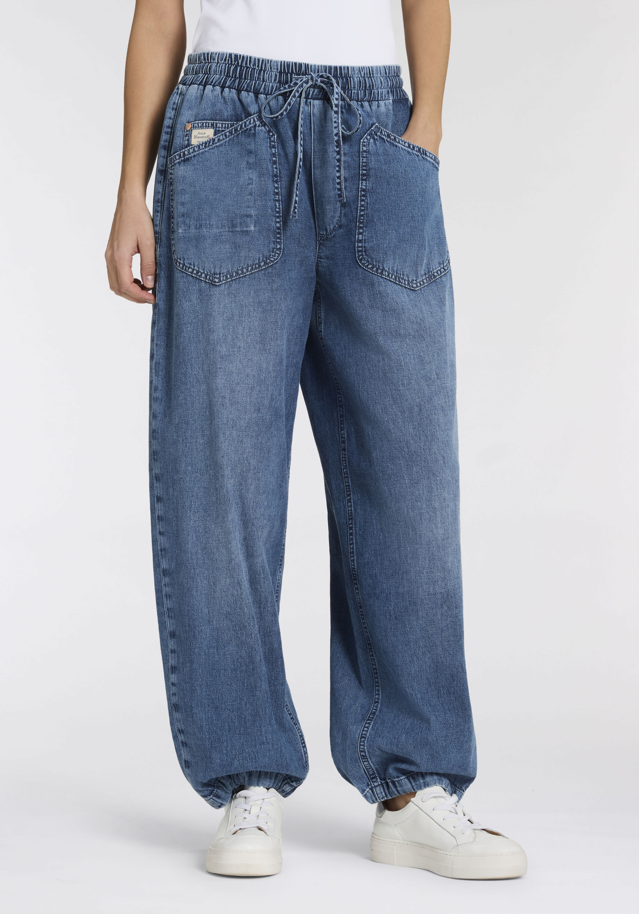 Herrlicher Schlupfjeans "Elinor Denim Light" mit Kordelzug