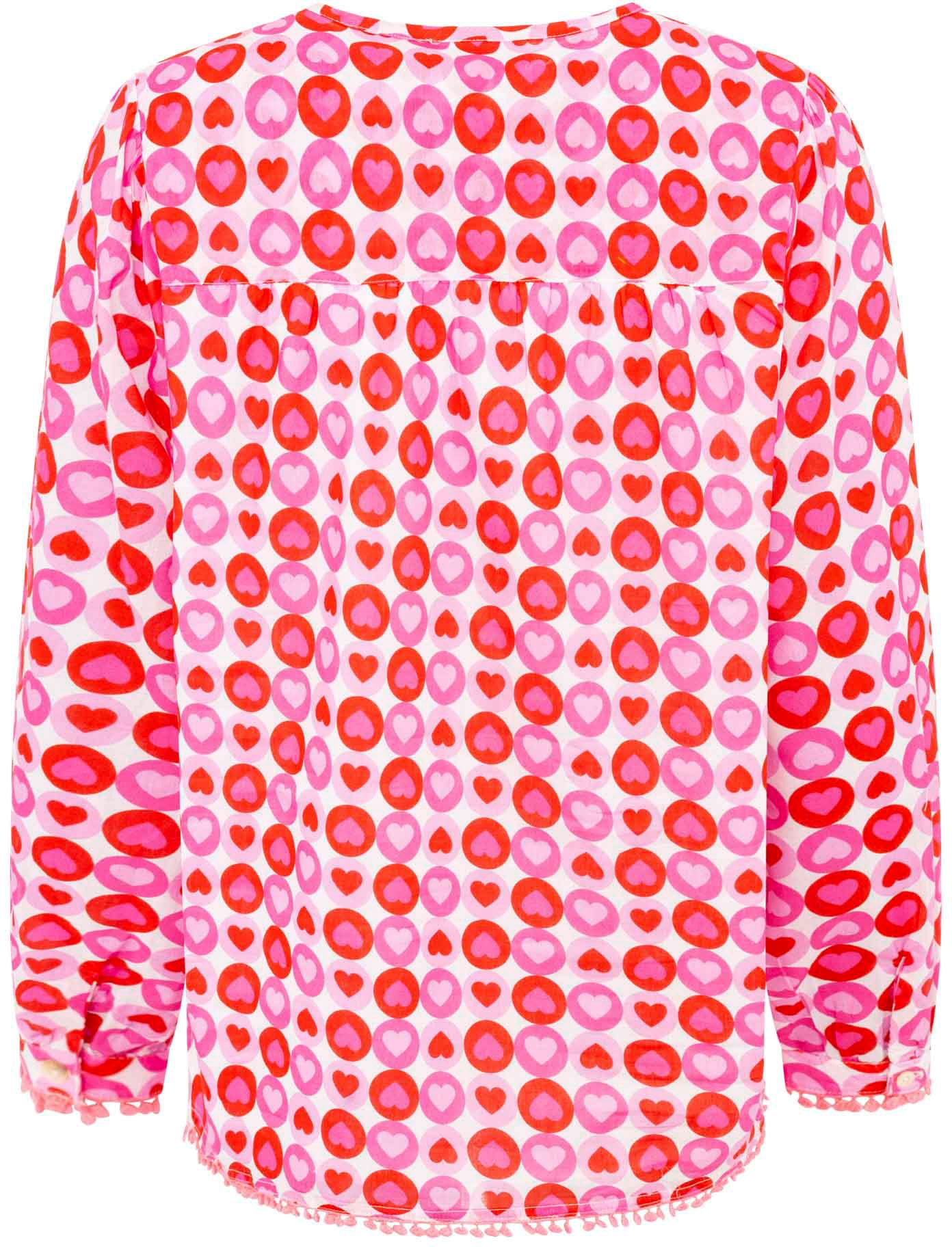 Zwillingsherz Shirtbluse ""Schmetterling"", Blumenmuster, Tasseln,Pom Pom B günstig online kaufen