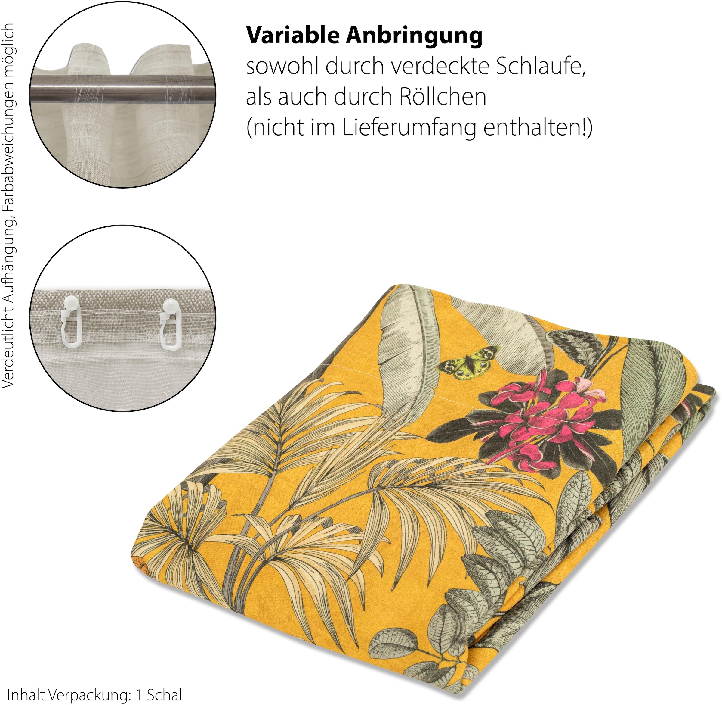 HOMING Vorhang »Kelani«, (1 St.), blickdicht, floral, Blumen, Wohnzimmer, Schlafzimmer