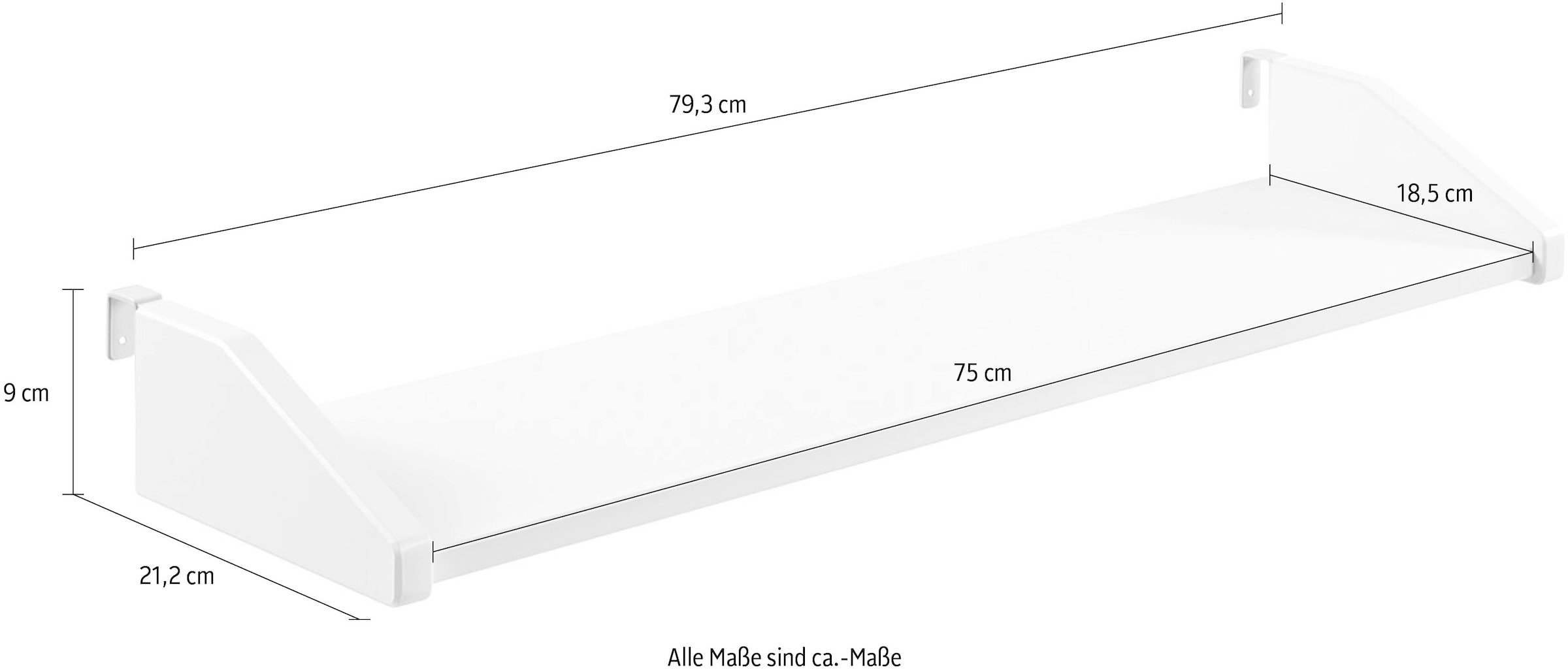 Vipack Kinderregal »Pino, mit 2 Metallhaken, zum Anhängen am Bett« B/H/T ca. 79,2x9,3x21,2cm, Kiefer massiv, universell einsetzbar,  eine praktische Ergänzung zum Bett, 3 Farben