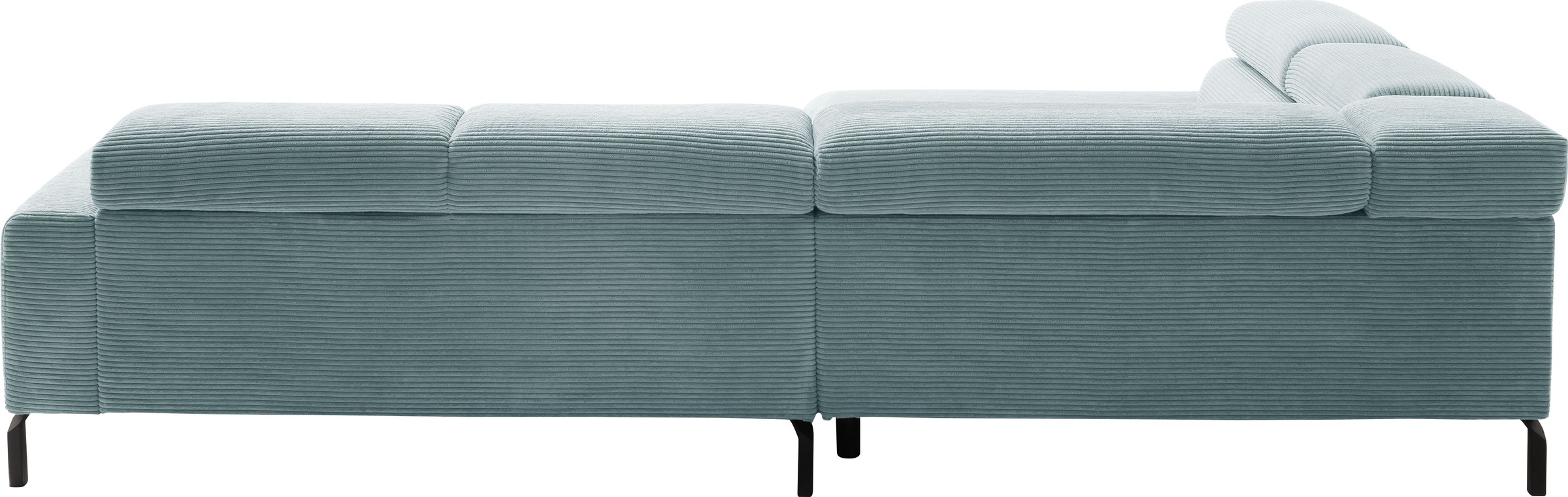 Places of Style Ecksofa »Antonelli, L-Form, inkl. Kopfteilverstellung, Breite 312 cm«, ohne Sitztiefenverstellung, in Cord, bleu
