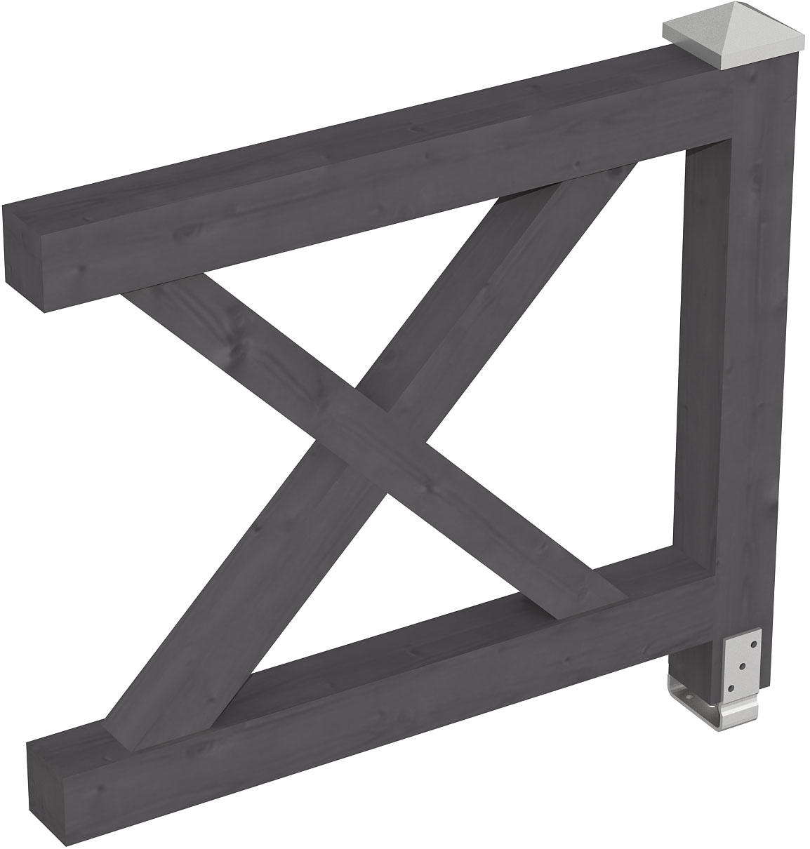 Brüstungsgeländer SKANHOLZ, H:84cm L:108cm, grau, Geländer, "Andreaskreuz"