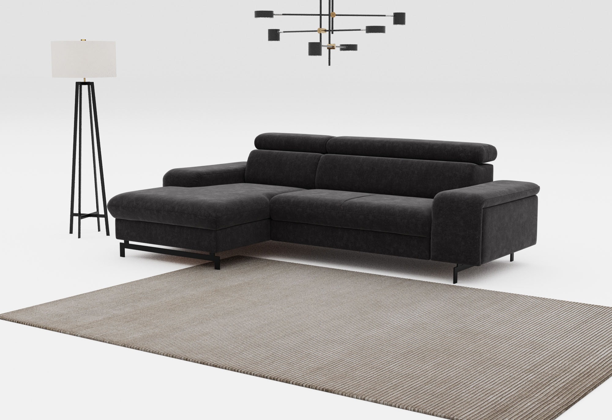 COTTA Ecksofa "Emma L-Form, B: 267 cm" mit Kopfteilverstellung, optional Schlaffunktion & Bettkasten