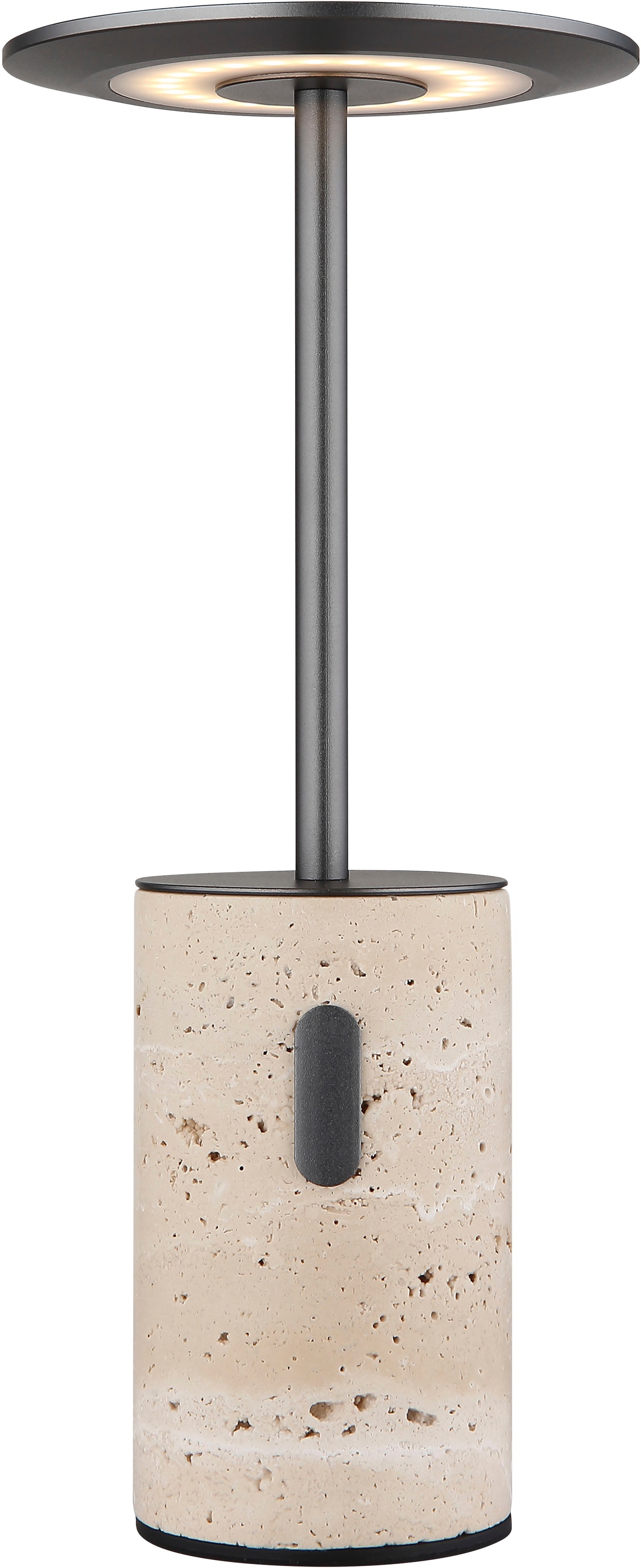 GLOBO LIGHTING LED Tischleuchte »TRAVERTIN« LED-Modul 1 Stk. Warmweiß Travertinstein Sockel