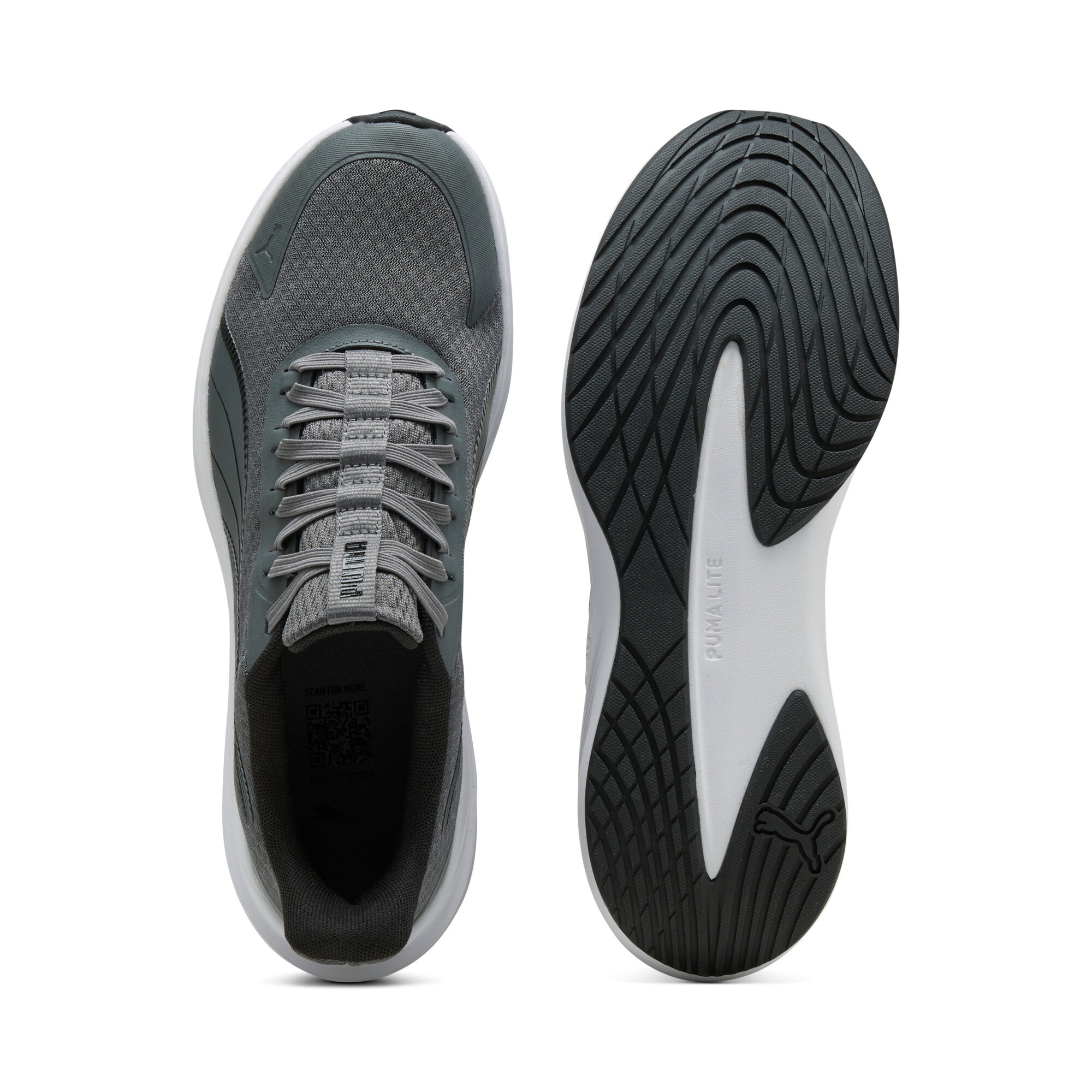 Laufschuh PUMA "DASHER LITE SLIPTECH", Damen, Gr. 42,5, cool schwarz gray, puma schwarz, puma weiß, Textil, Schuhe Laufschuh, mit leicht profilierter Gummilaufsohle, mit Schlupfeinstieg 3
