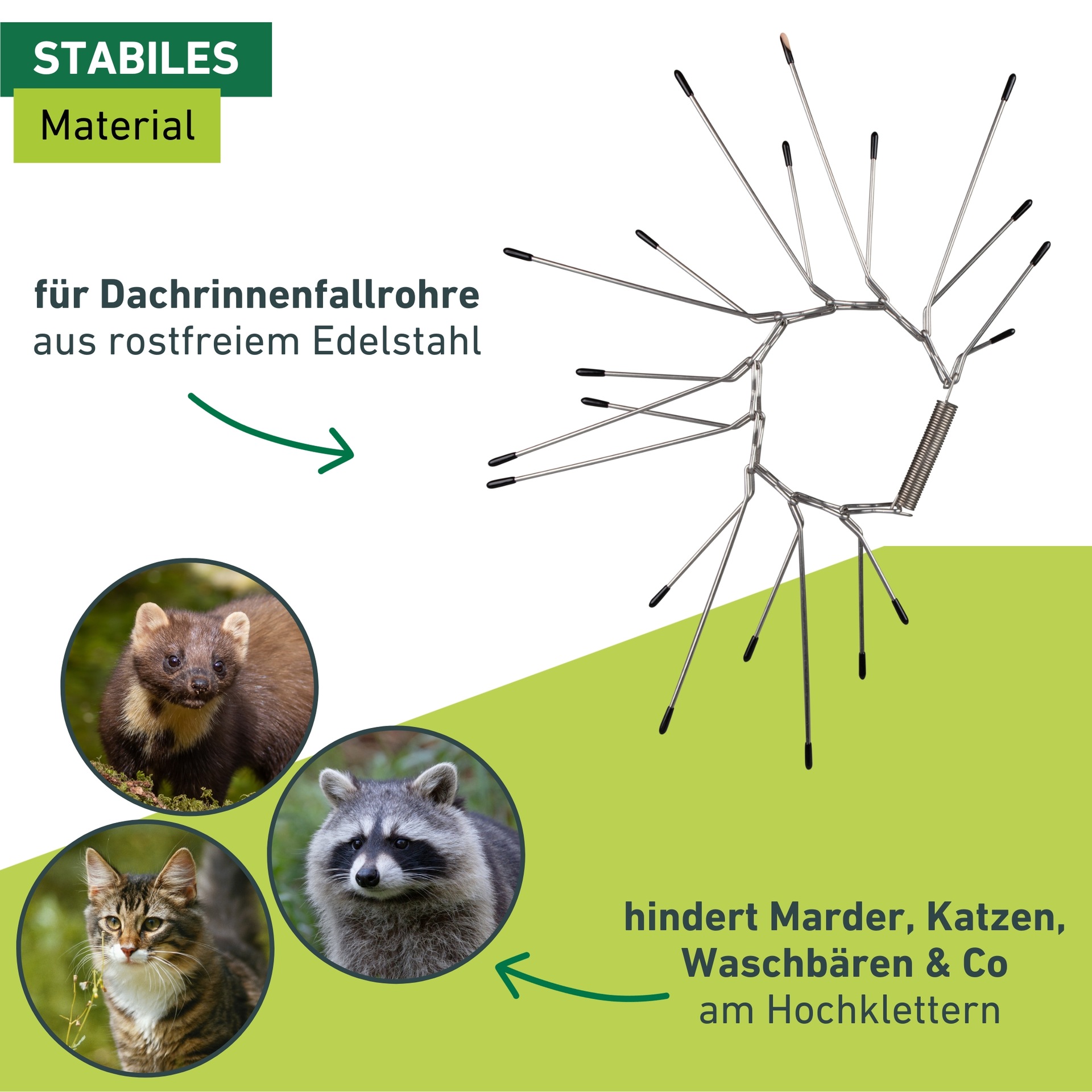 Windhager Marder-Abwehrgürtel »Marder-Abwehr Fallrohr-Gürtel« einfache und bohrenfreie Montage, Marderschutz für Regenrohr bis 10 cm