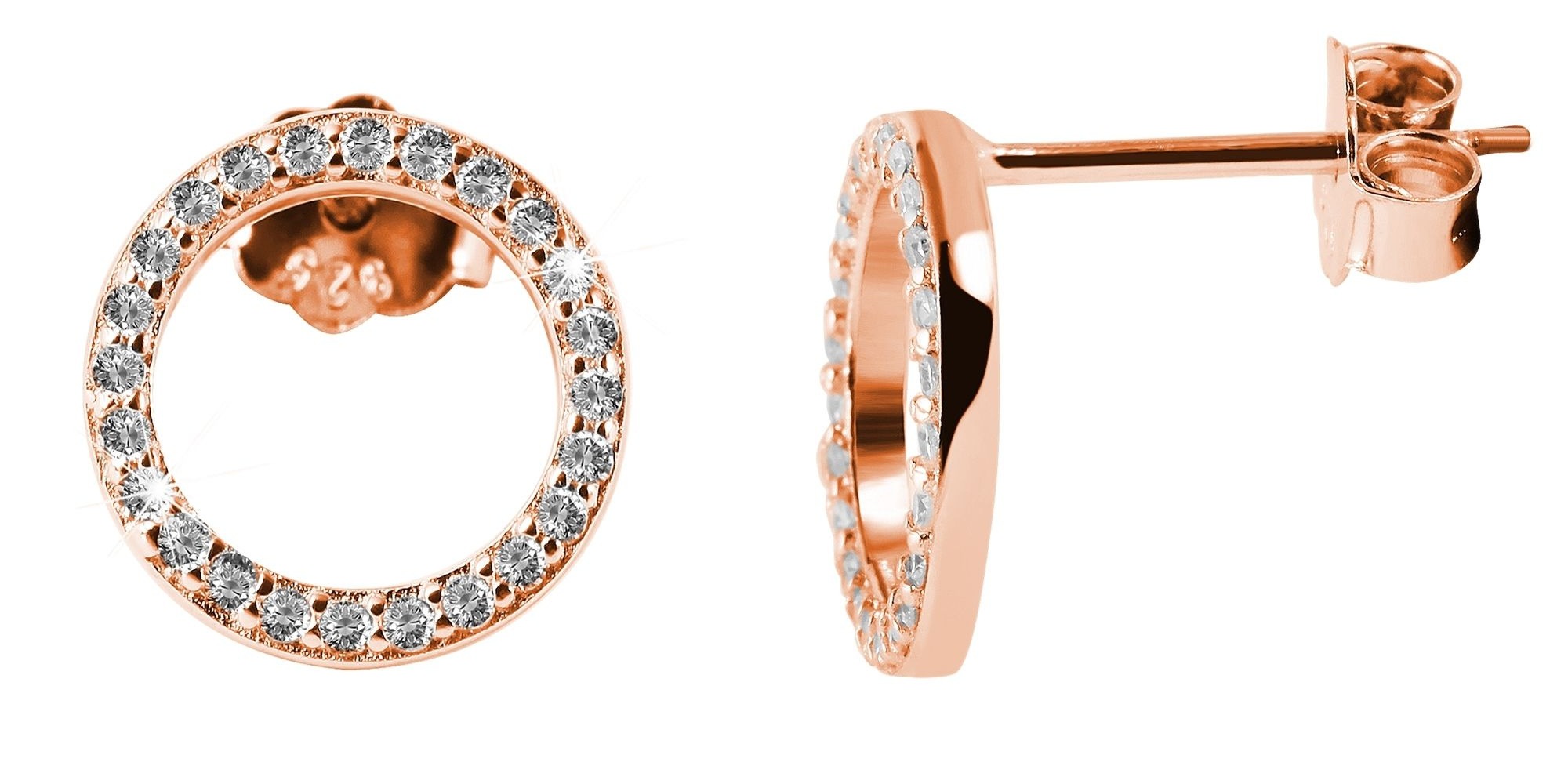 Paar Ohrhänger ADELIA´S "Damen Ohrringe – Ohrstecker aus 925 Silber mit Zirkonia", Damen, Gr. Damen, Silber 925 (Sterlingsilber), gold, Ohrringe, Zum Verschenken – passend für viele Anlässe 2