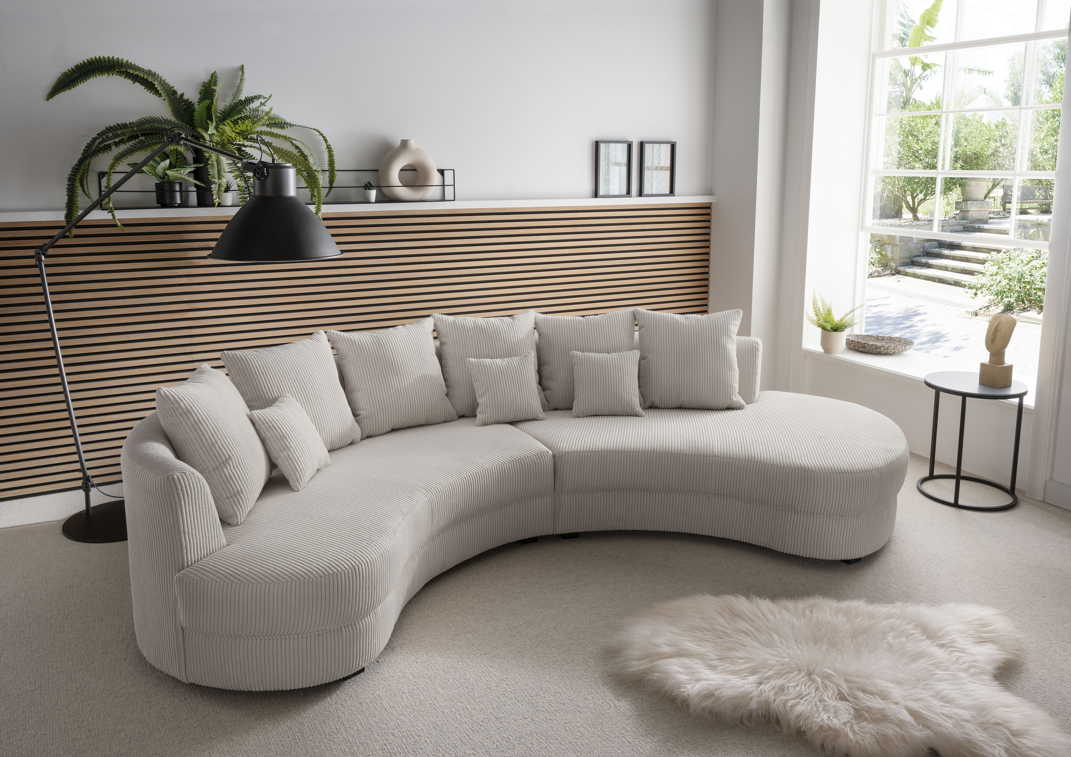 Home affaire Ecksofa "Lazio modern und bequem, schmale Armlehnen, tolle Detailverarbeitung" zwei verschiedene Fußfarben wählbar