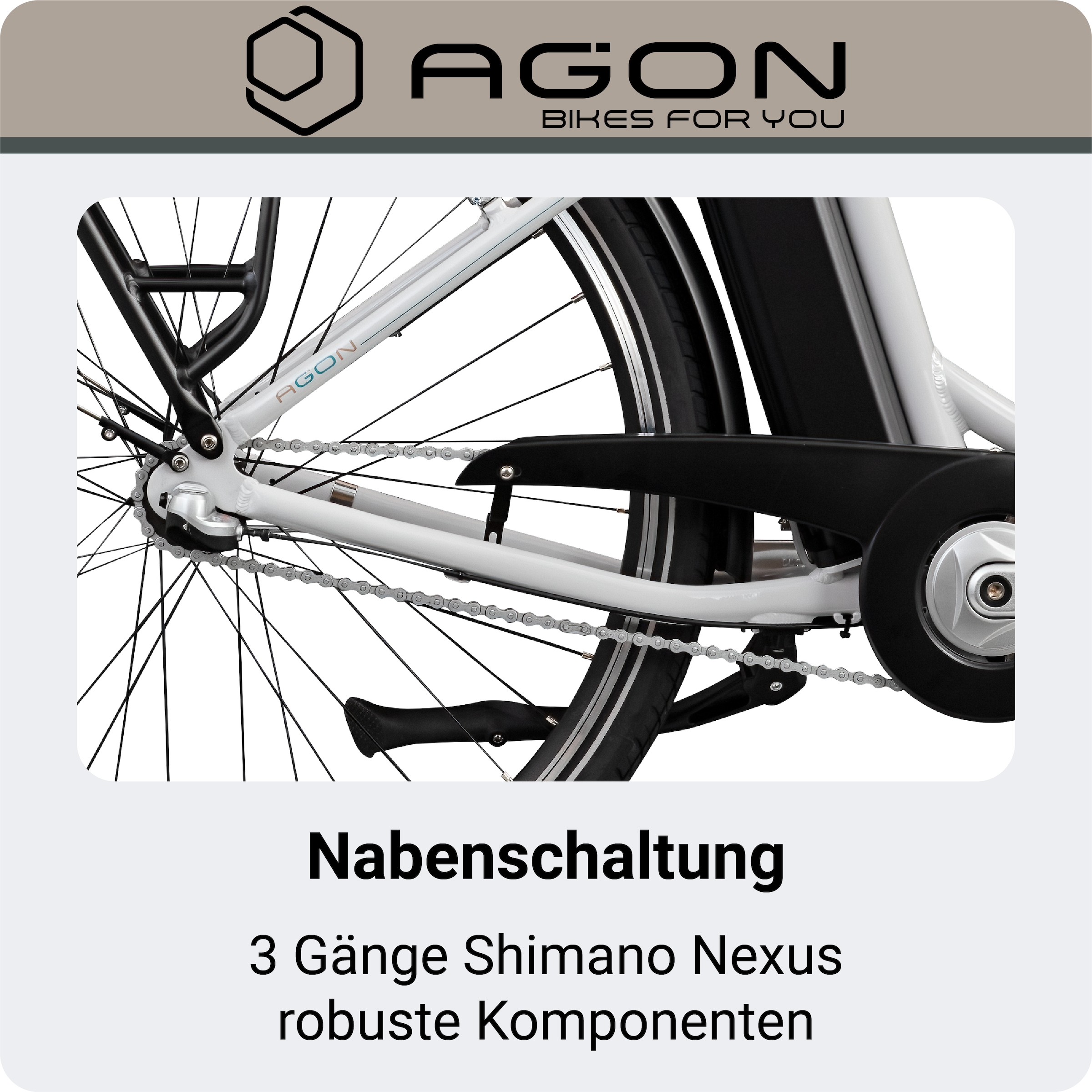 AGON »Aurora« 3 Gang Nabenschaltung Frontmotor 250 W Pedelec, Elektrofahrrad für Damen u. Herren