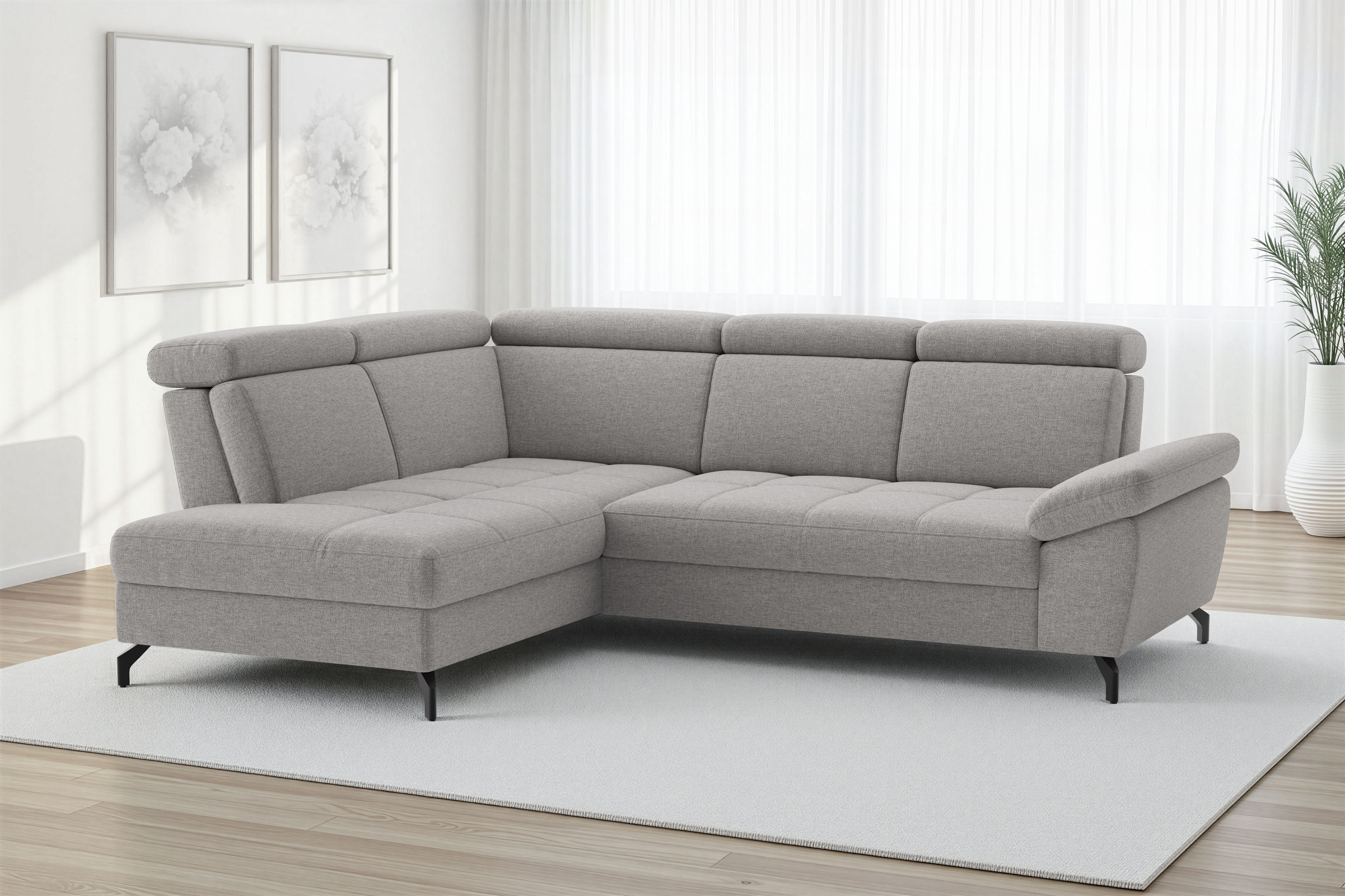 sit&more Ecksofa "Vanity; L-Form, B. 254 cm" Inkl.Sitz-,Kopf-und Armteilverstellung
