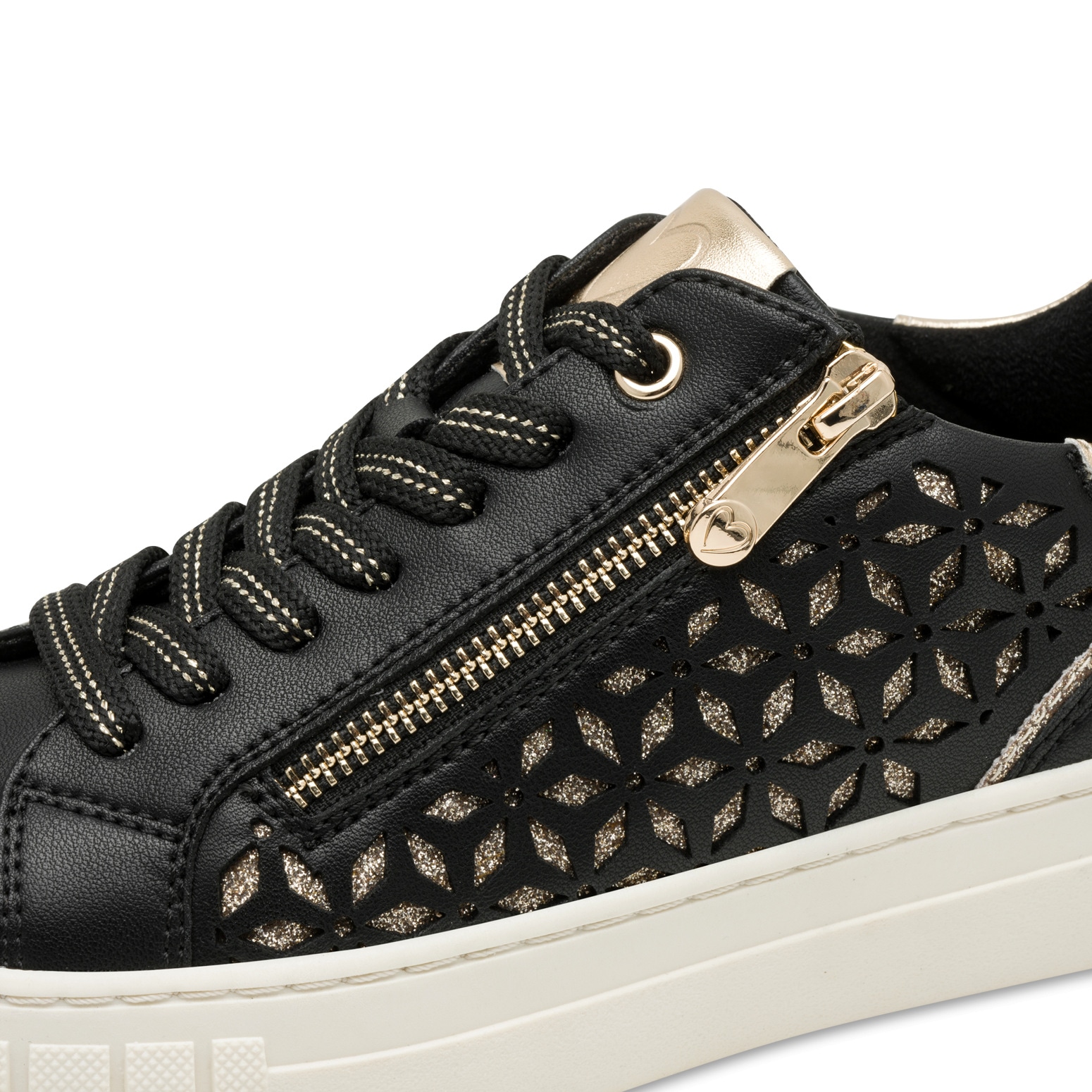 MARCO TOZZI Plateausneaker  , Freizeitschuh, Halbschuh, Schnürschuh mit unterlegtem Lochmuster