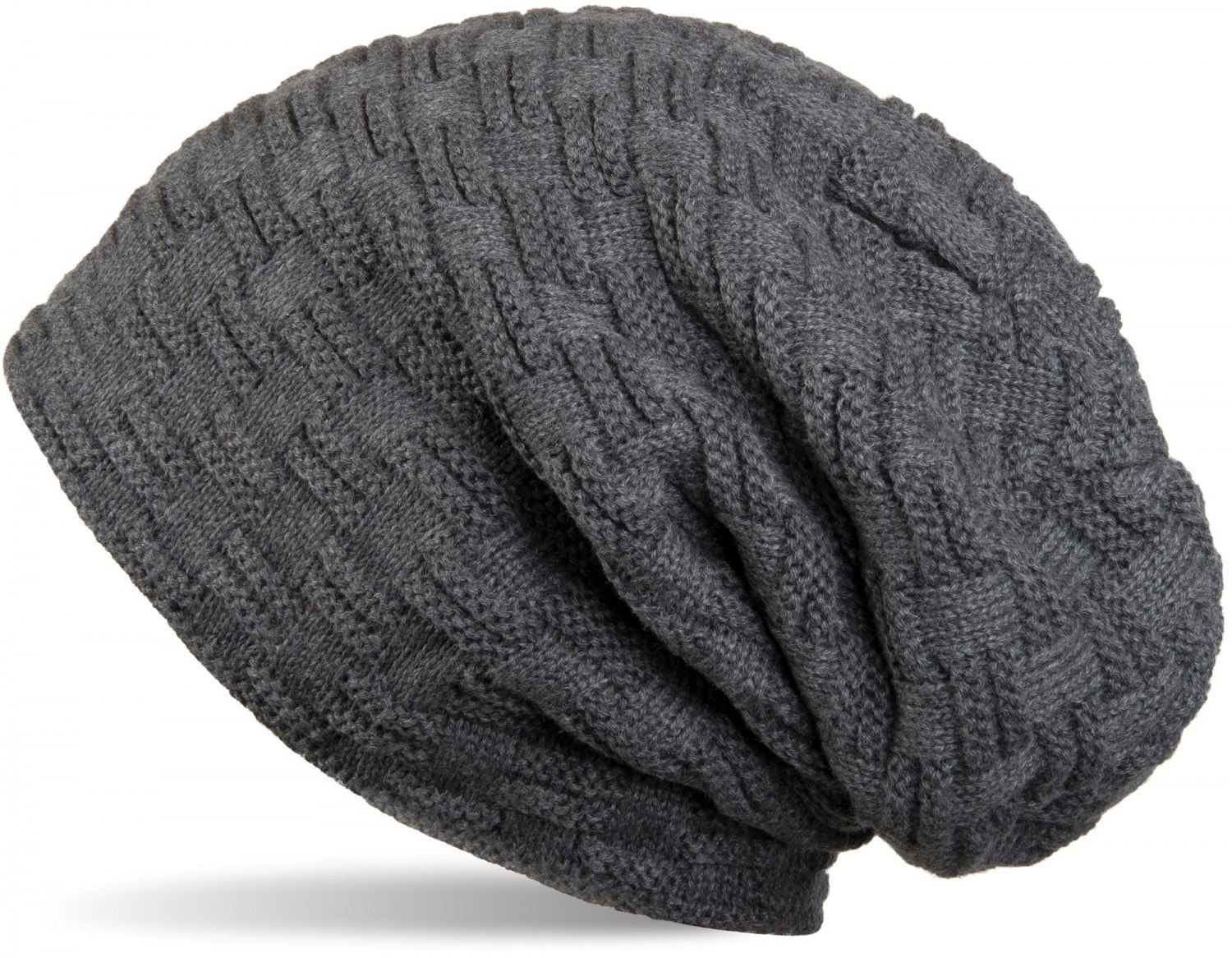 styleBREAKER Strickmütze "Feinstrick Beanie mit Flecht Muster und Teddyfleece" 1 Stk.