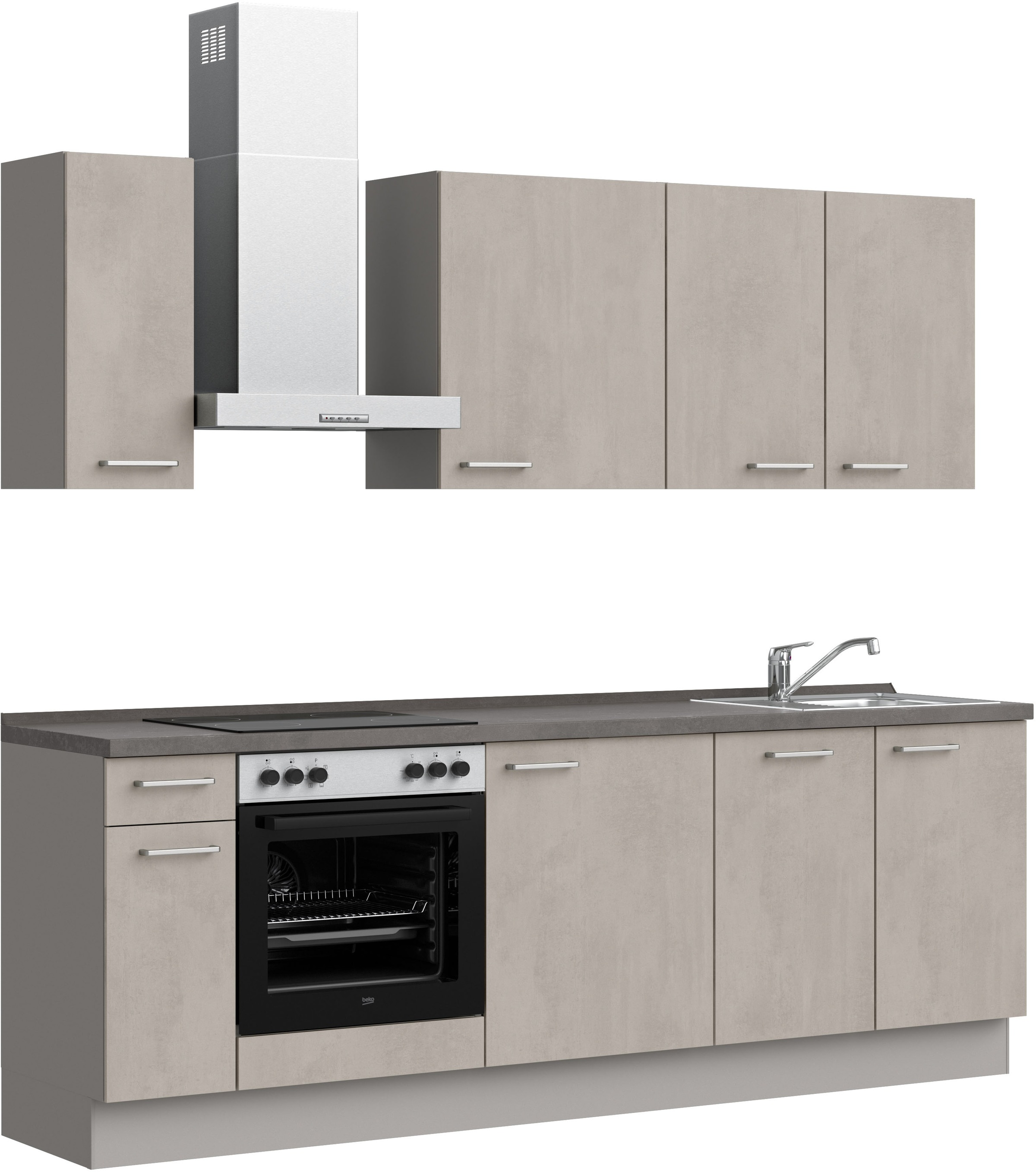 nobilia® 1100000002199 »"Riva I", NEU: individuell anpassbar mit gratis Profi-Beratung« vormontiert, Breite 240 cm, Ausrichtung wählbar, wahlw. mit E-Geräten