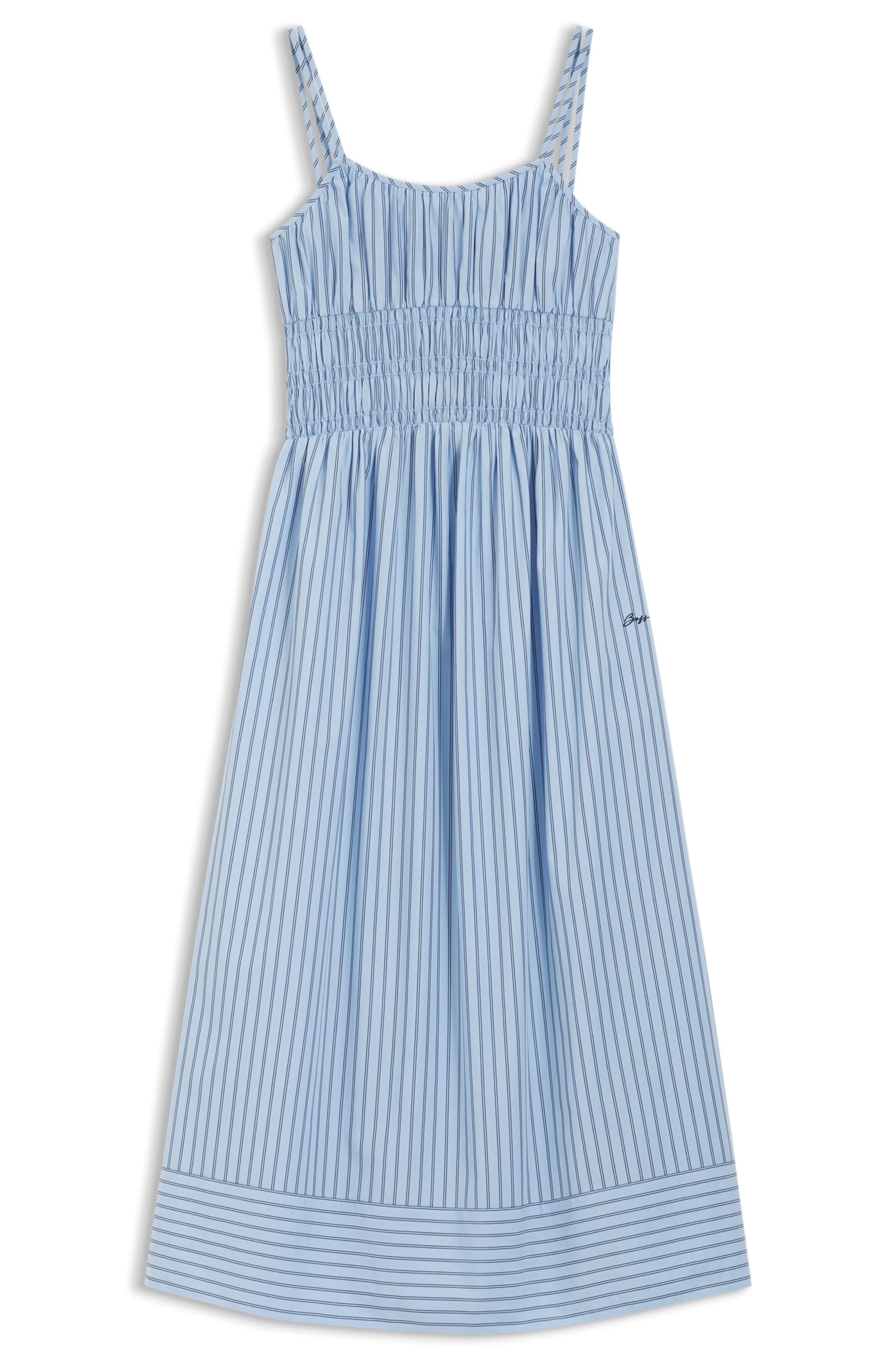 BOSS ORANGE Midikleid »Diplyn Premium Damenmode« Eingrifftaschen aus Baumwoll-Popeline, Regular Fit