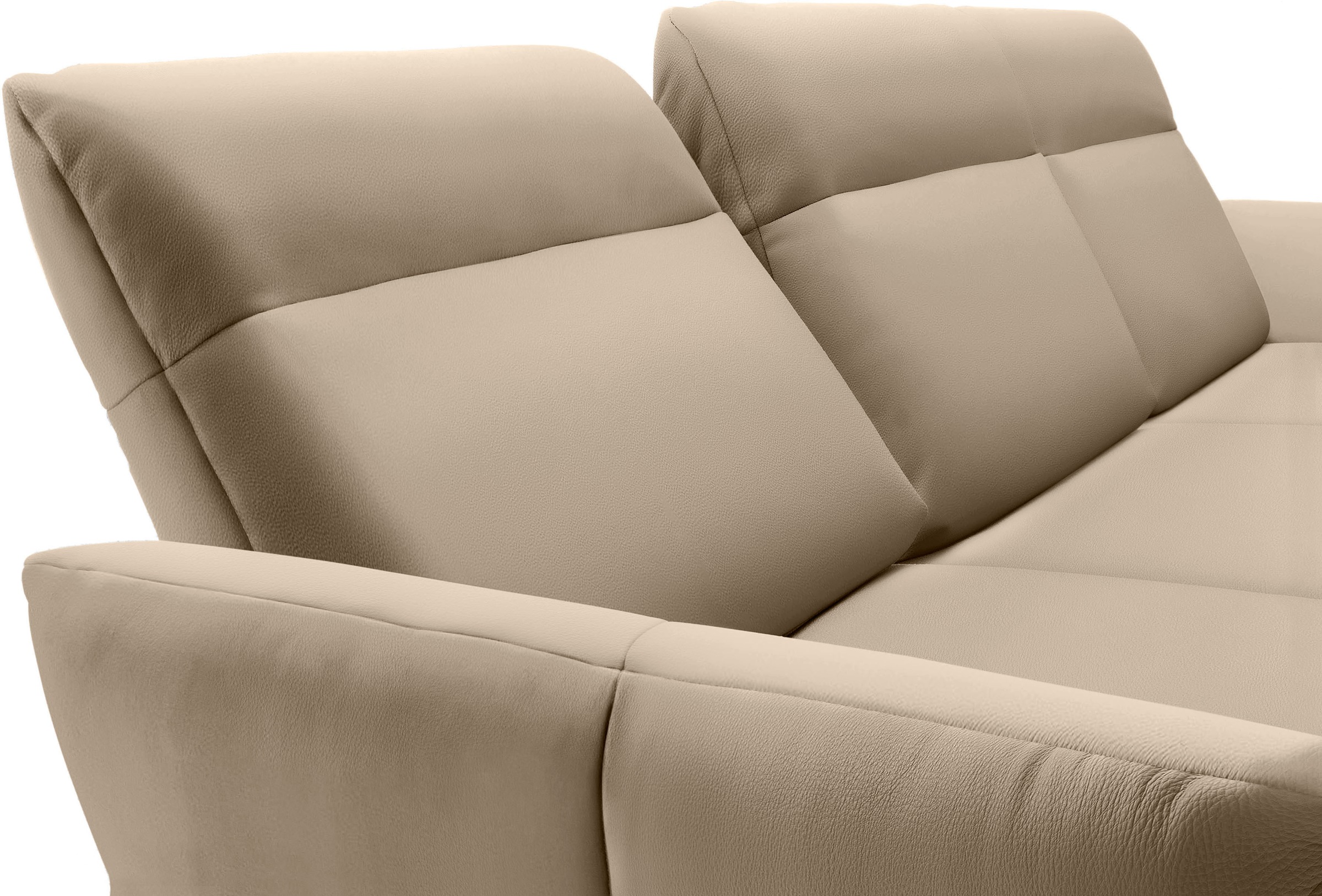 Creation BY ROLF BENZ Ecksofa »CR.460«, Sockel in Eiche, Winkelfüße in Umbragrau, Breite 318 cm
